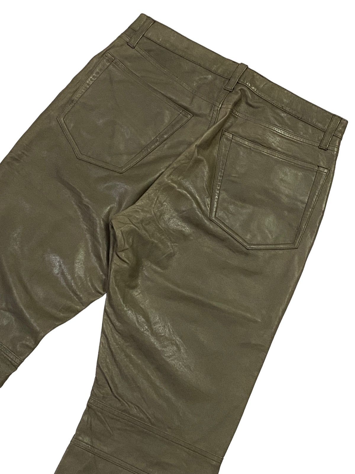 Japanese Brand Rare🔥PPFM Olive Green Leather Pants Size US 30 / EU 46 - 17 Thumbnail