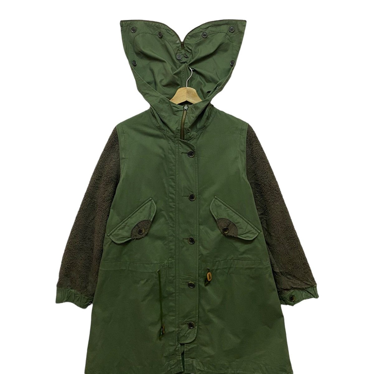 Frapbois ISSEY MIYAKE FRAPBOIS KHAKI MILITARY PARKA FLEECE SLEEVE Size US M / EU 48-50 / 2 - 4 Thumbnail