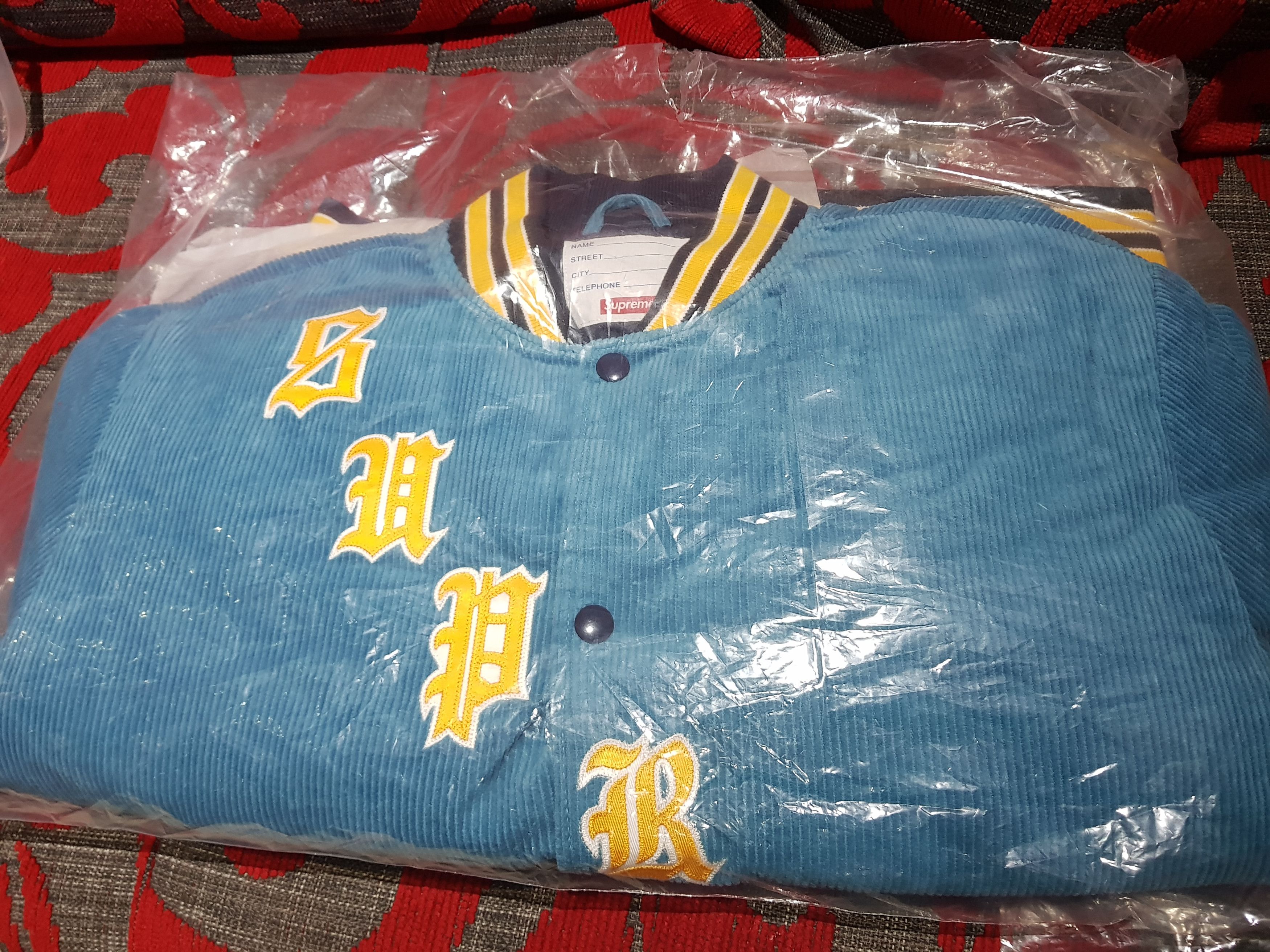 Supreme old english hot sale varsity jacket