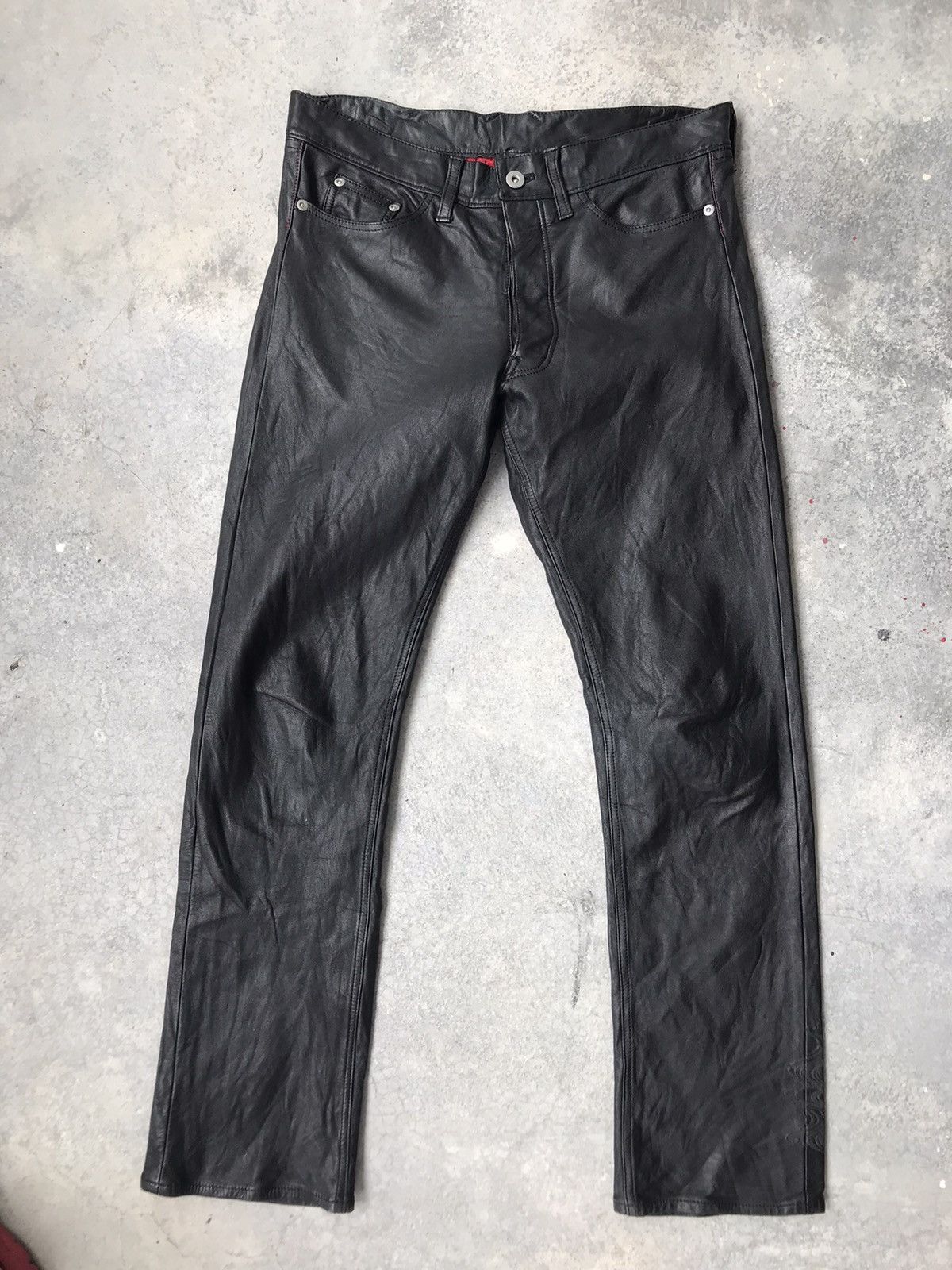 20471120 Rare 2001 20471120 Leather Swirl Pants Size US 30 / EU 46 - 10 Thumbnail