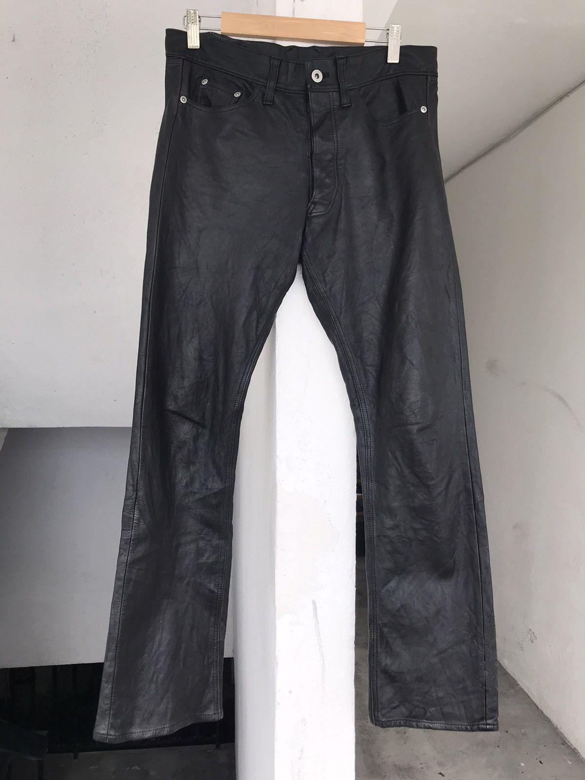 20471120 Rare 2001 20471120 Leather Swirl Pants Size US 30 / EU 46 - 2 Thumbnail