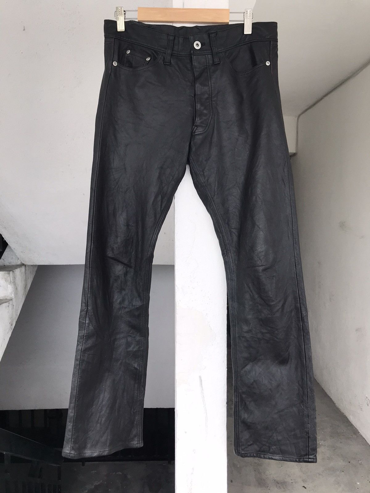 20471120 Rare 2001 20471120 Leather Swirl Pants Size US 30 / EU 46 - 1 Thumbnail