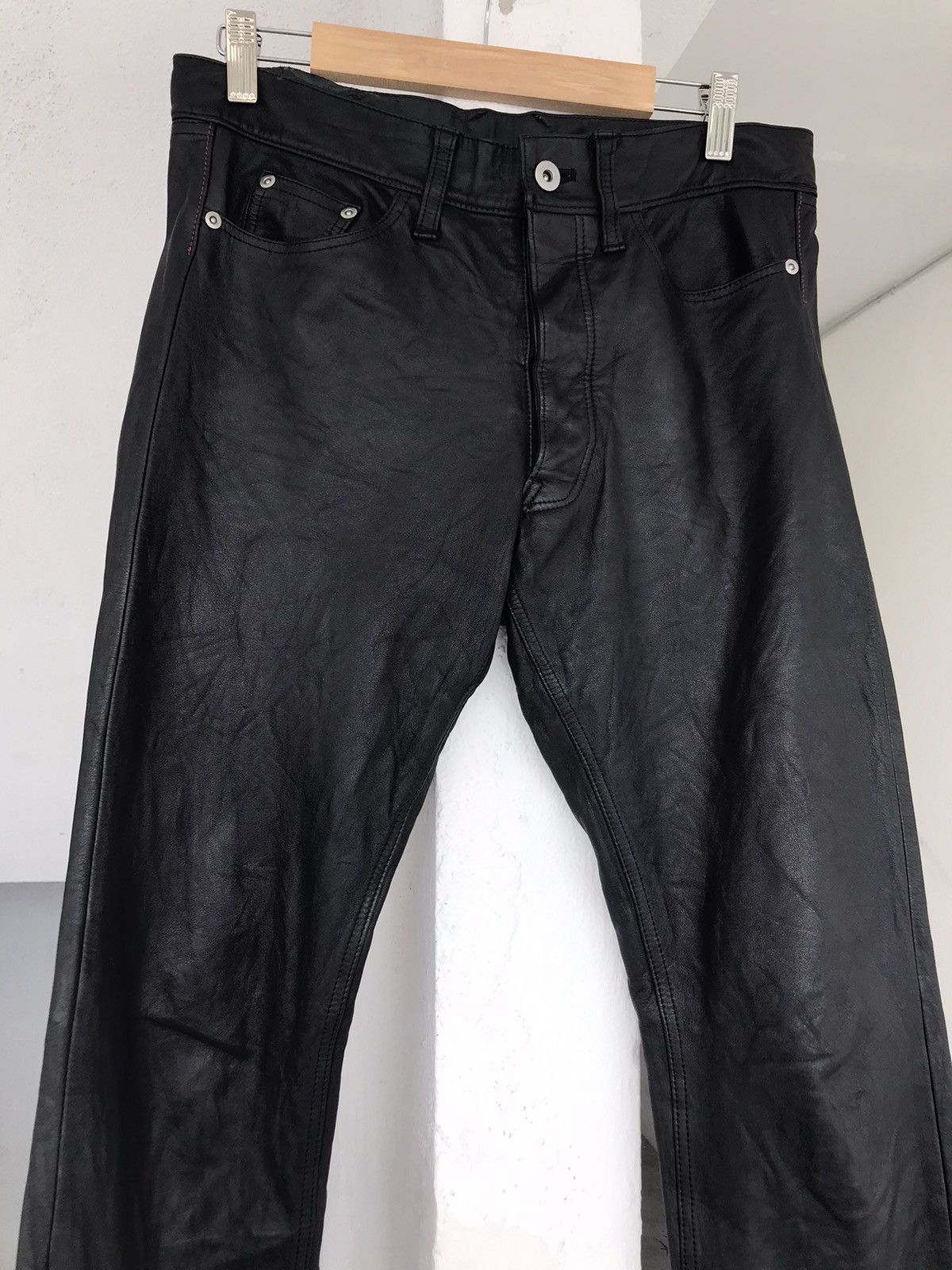 20471120 Rare 2001 20471120 Leather Swirl Pants Size US 30 / EU 46 - 4 Thumbnail