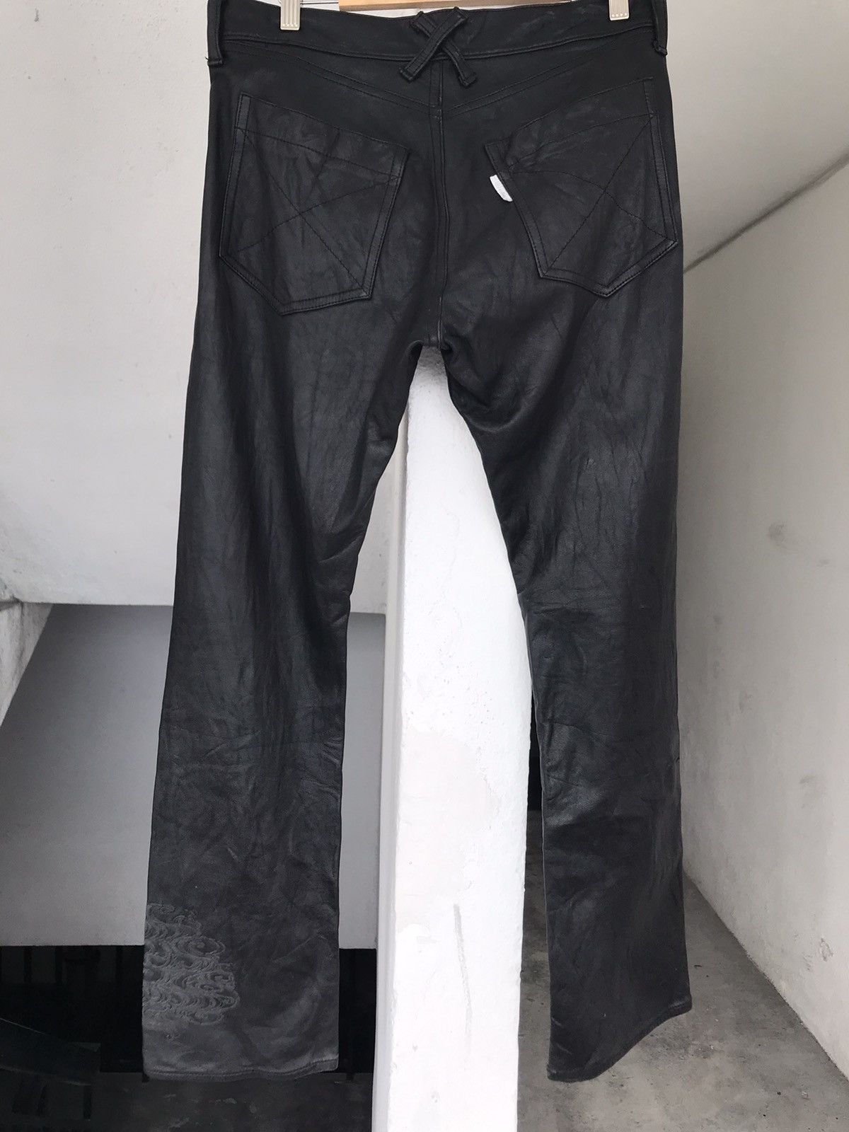 20471120 Rare 2001 20471120 Leather Swirl Pants Size US 30 / EU 46 - 6 Thumbnail