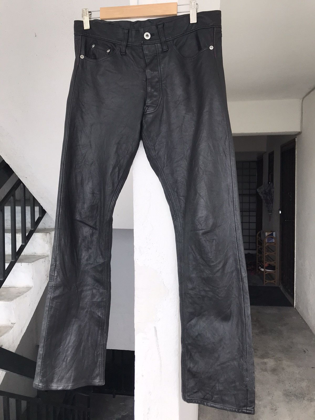 20471120 Rare 2001 20471120 Leather Swirl Pants Size US 30 / EU 46 - 3 Thumbnail