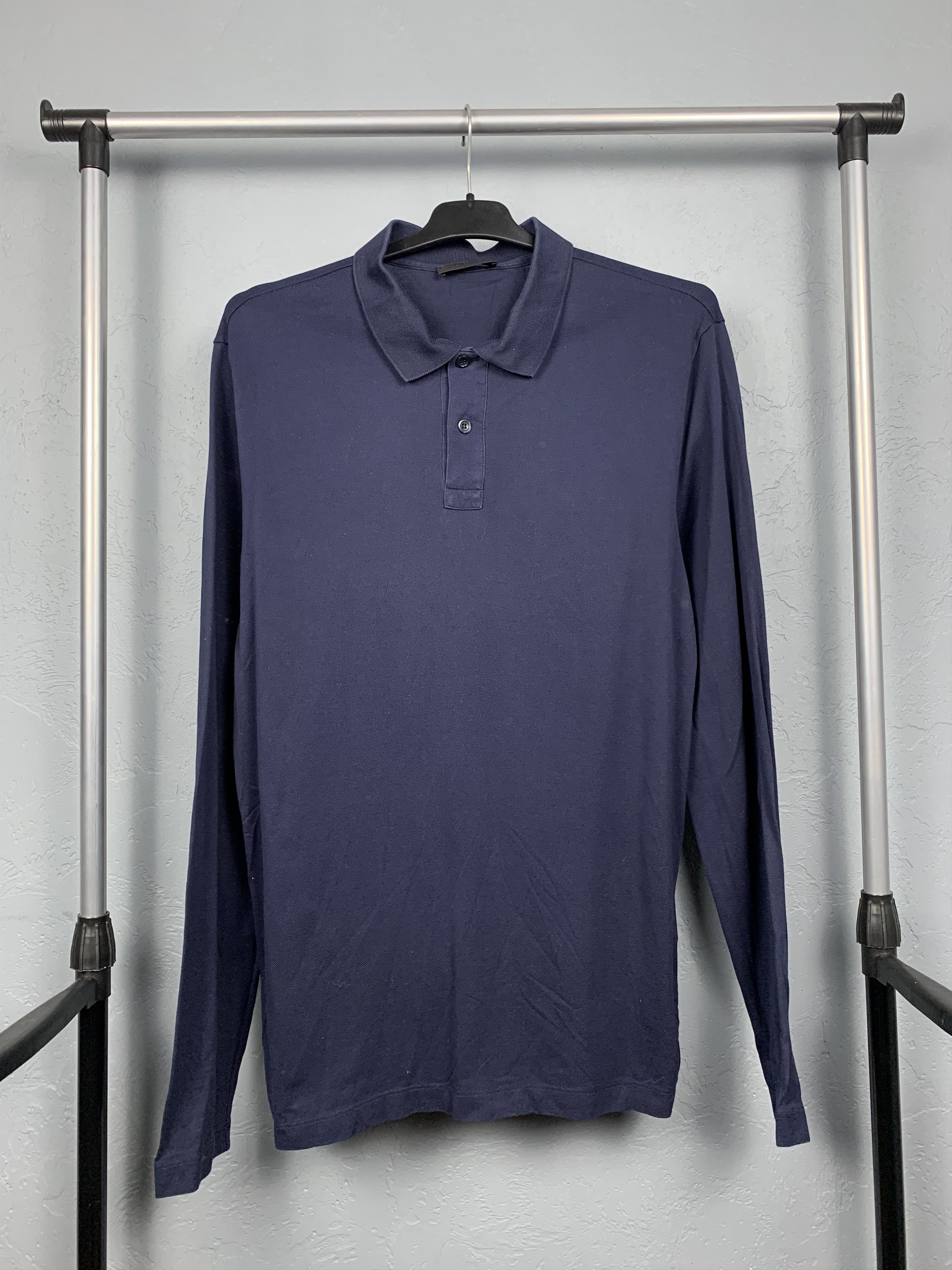 Prada Prada Vintage Mens Long Sleeve Polo Shirt Size US L / EU 52-54 / 3 - 1 Thumbnail