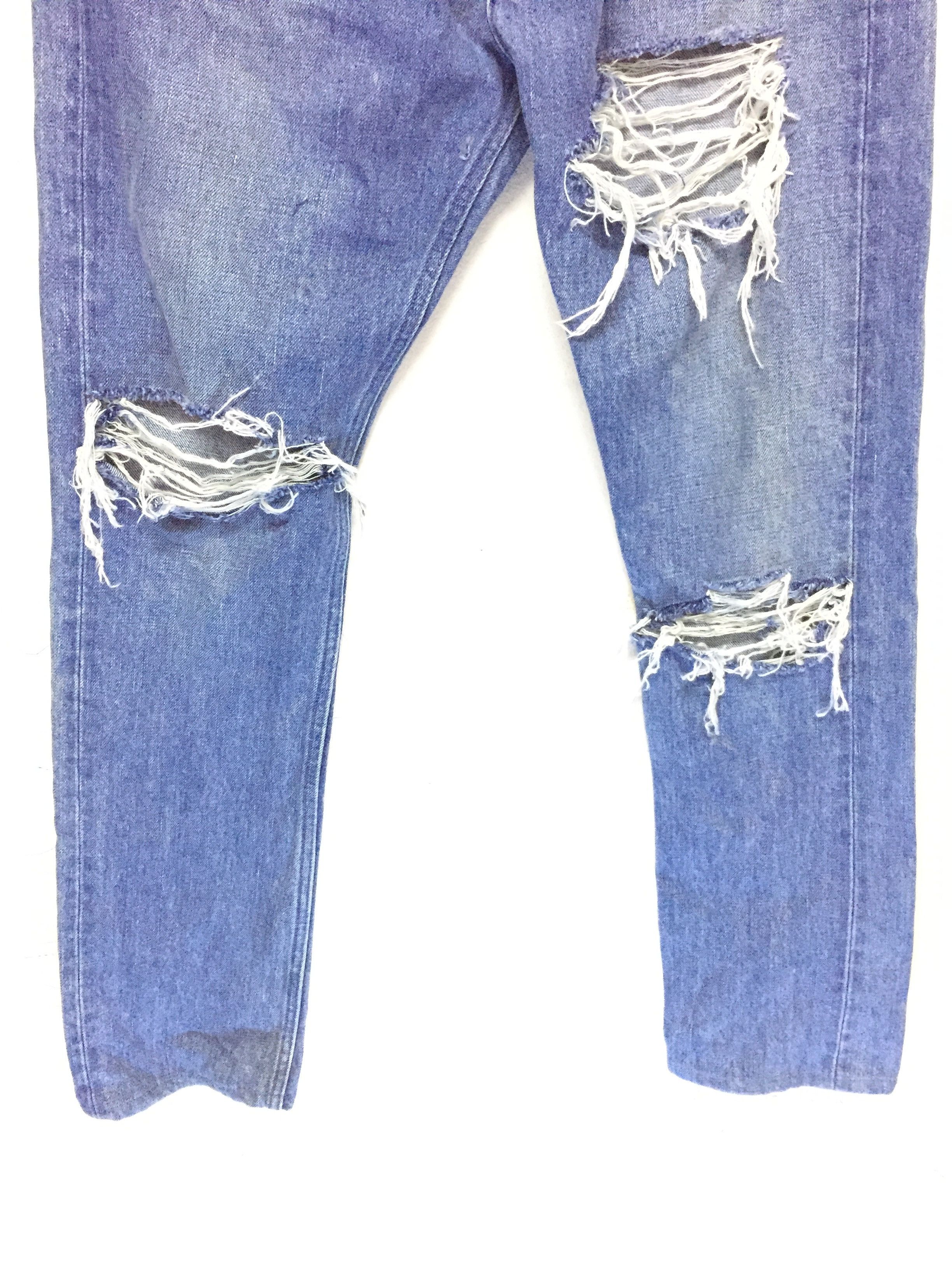 Lad Musician 90's LAD MUSICIAN Double Zipper Distressed Wash Denim Size US 31 - 5 Thumbnail