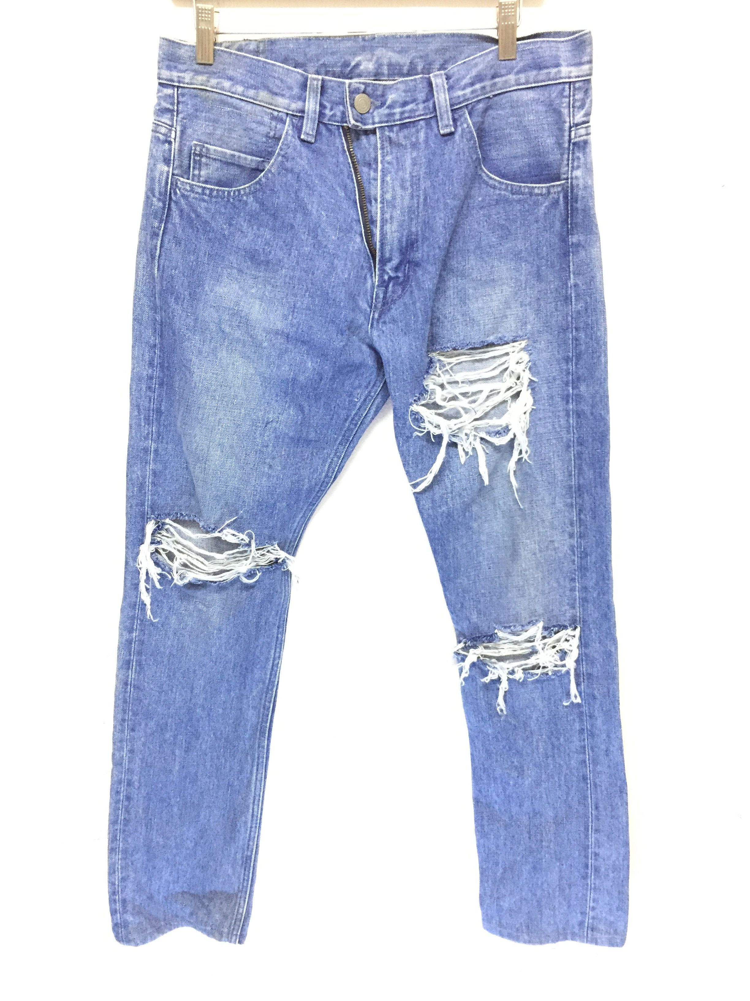 Lad Musician 90's LAD MUSICIAN Double Zipper Distressed Wash Denim Size US 31 - 2 Thumbnail