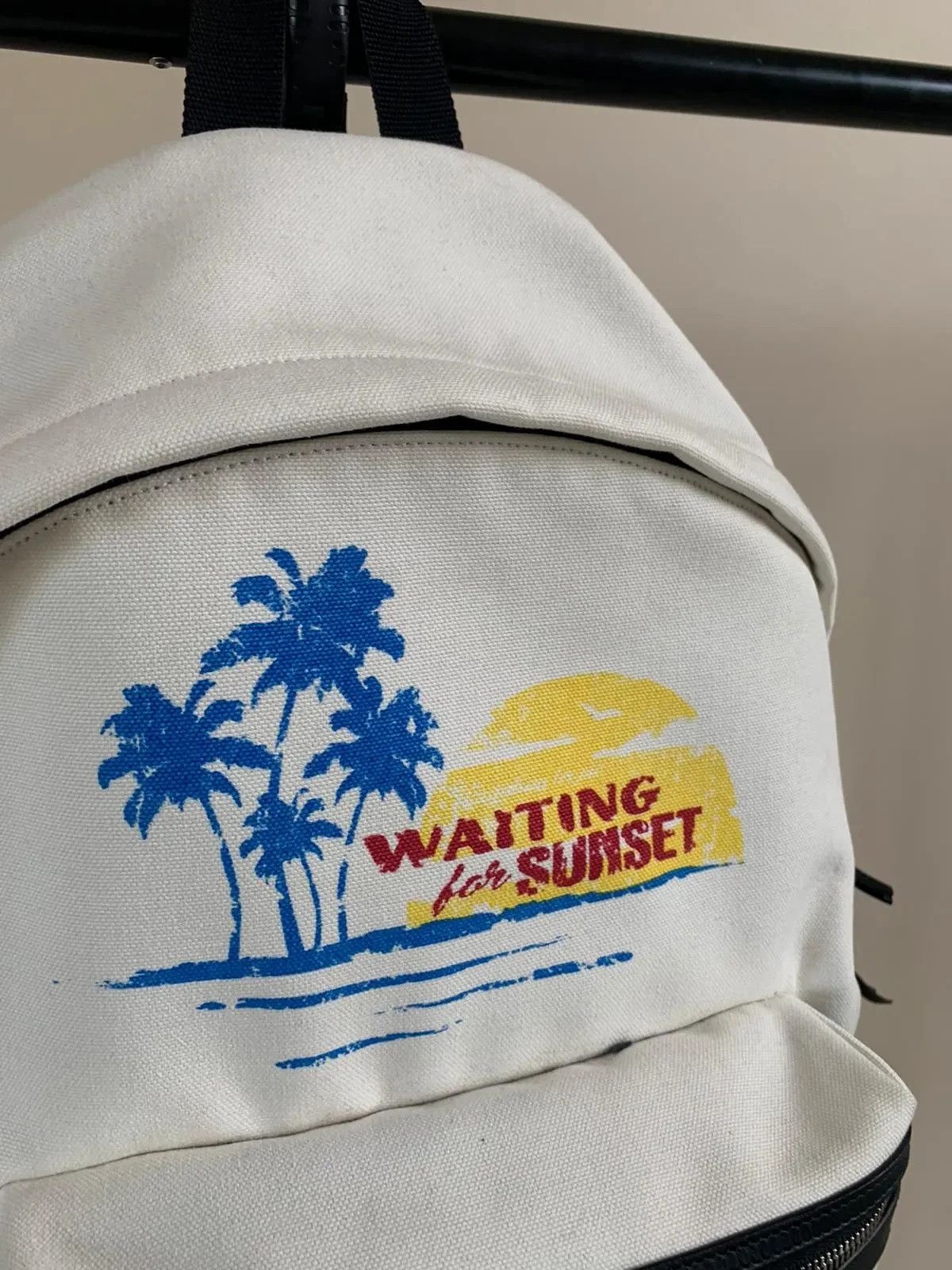 Saint Laurent Paris Waiting For Sunset City Back Pack in Ivory Size ONE SIZE - 8 Thumbnail