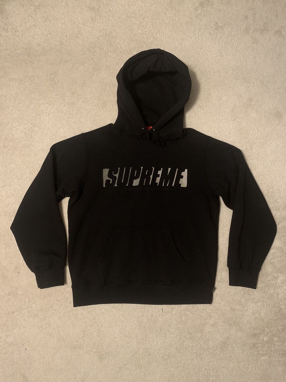 supreme reflective cutout hoodie