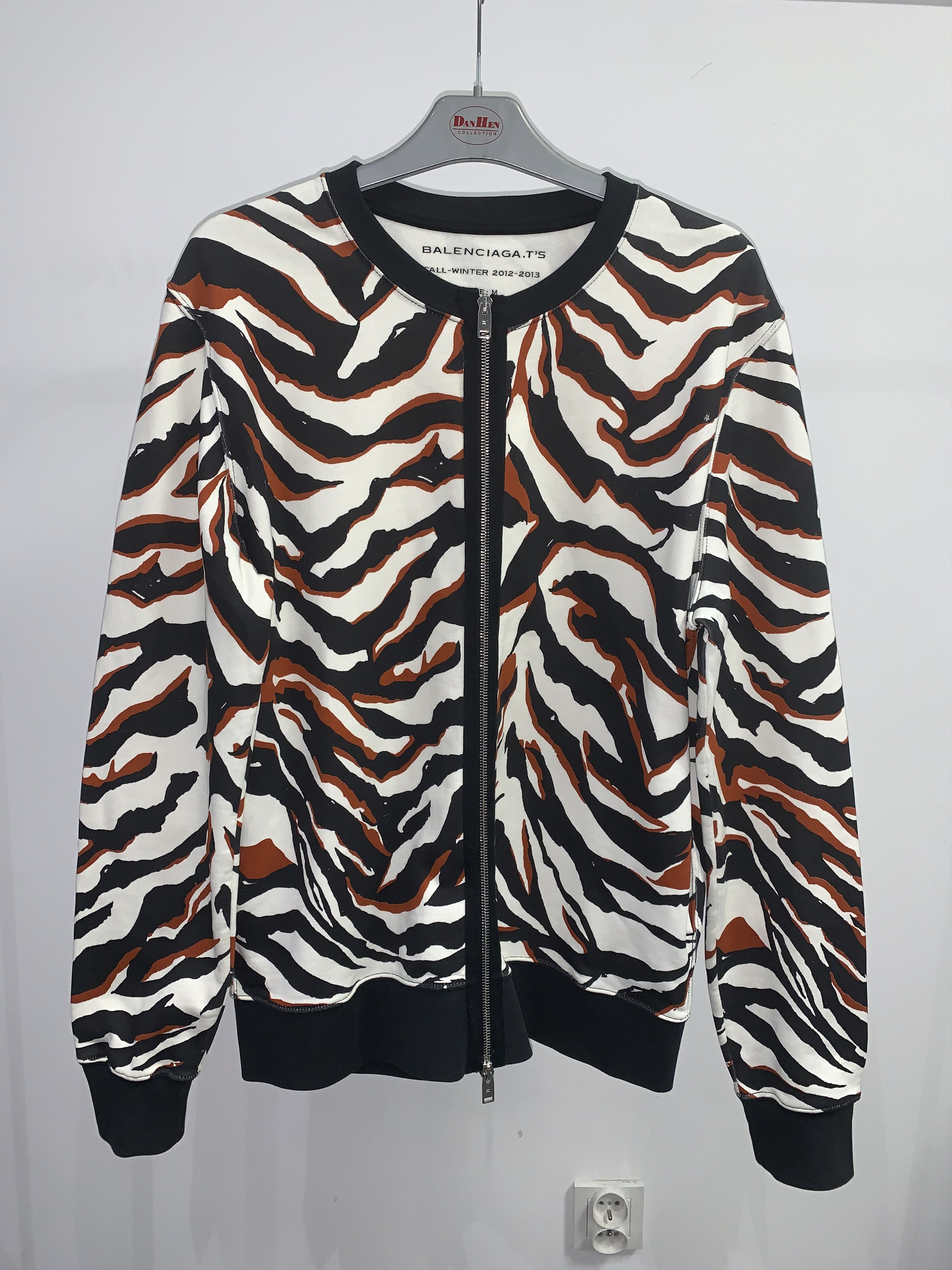 image of Fw 12/13 Balenciaga Nicolas Ghesquiere Zebra Print Track in Black/White/Orange, Men's (Size Medium)