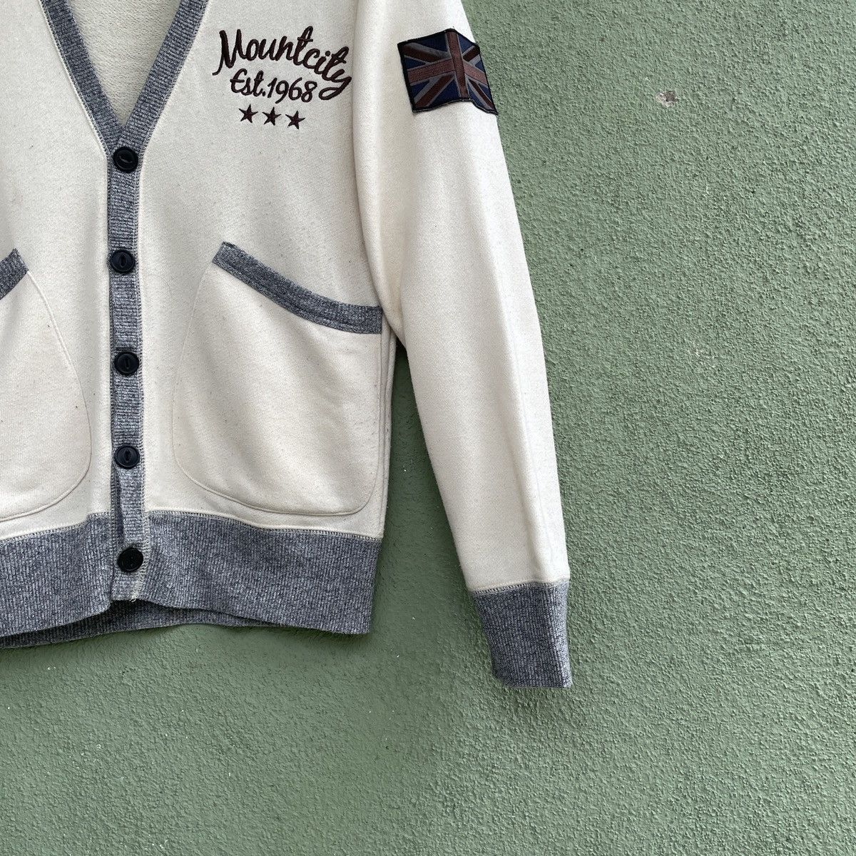 Japanese Brand APACHEE VINTAGE With British Patch Like Kurt Cobin Cardigan Size US S / EU 44-46 / 1 - 6 Thumbnail