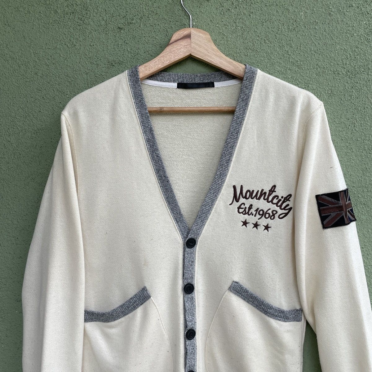 Japanese Brand APACHEE VINTAGE With British Patch Like Kurt Cobin Cardigan Size US S / EU 44-46 / 1 - 4 Thumbnail