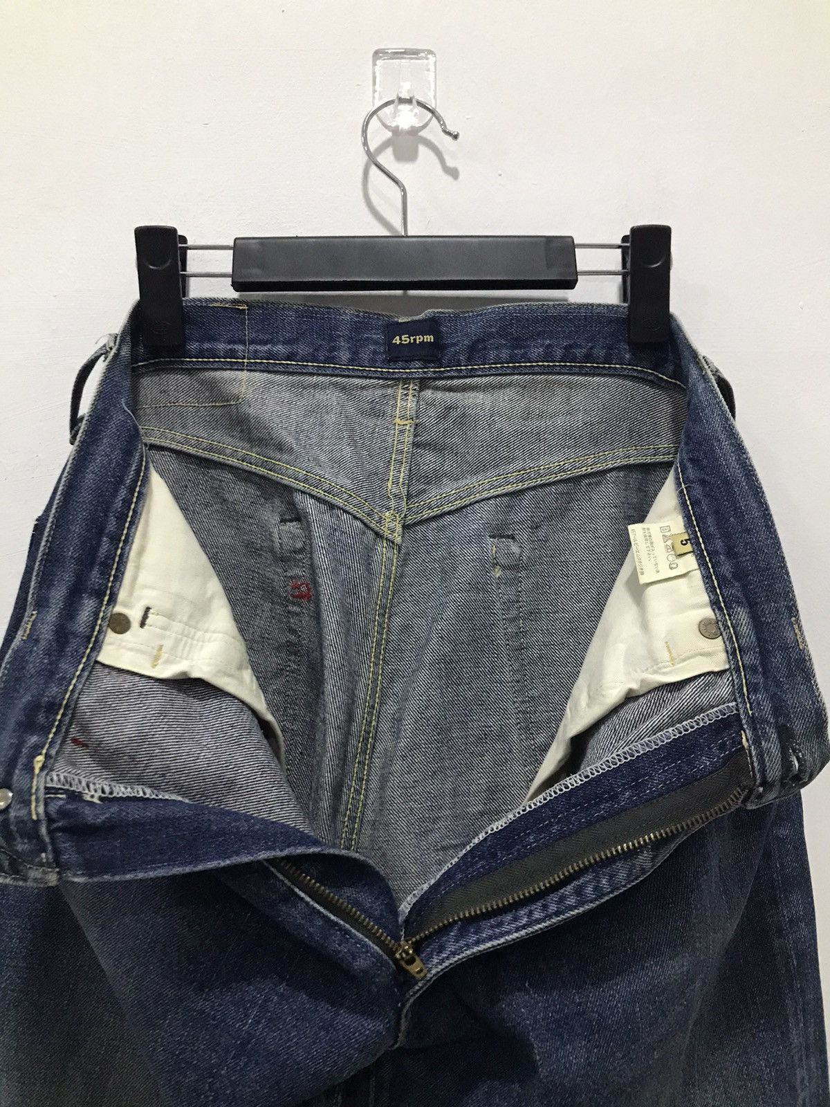 45rpm 45RPM Indigo Raw Heavy Denim Jeans Size US 31 - 20 Thumbnail