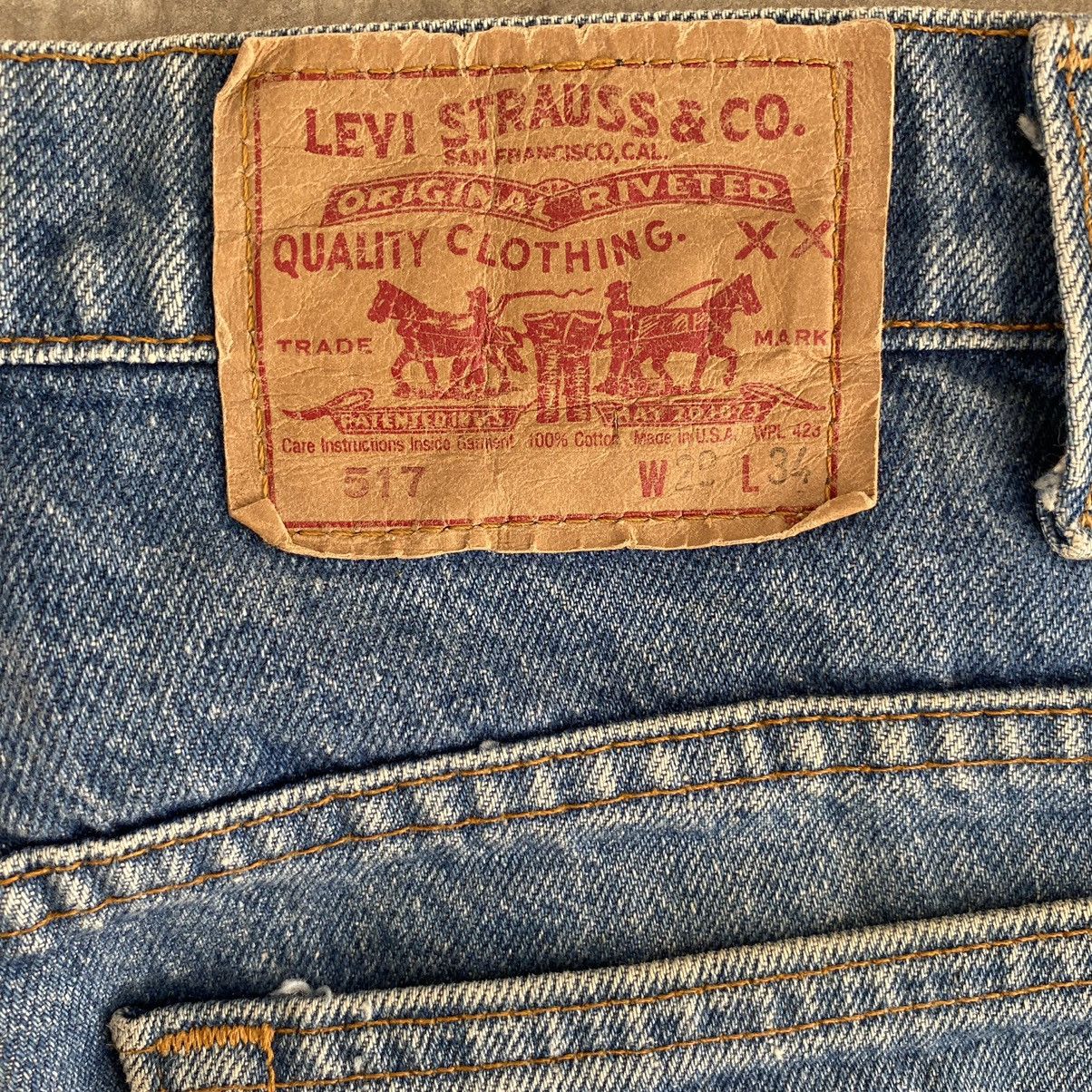 Levi's × Vintage Size 28x32 Vintage Levi's 517 Flared Dirty Denim Jeans Size US 28 / EU 44 - 20 Thumbnail