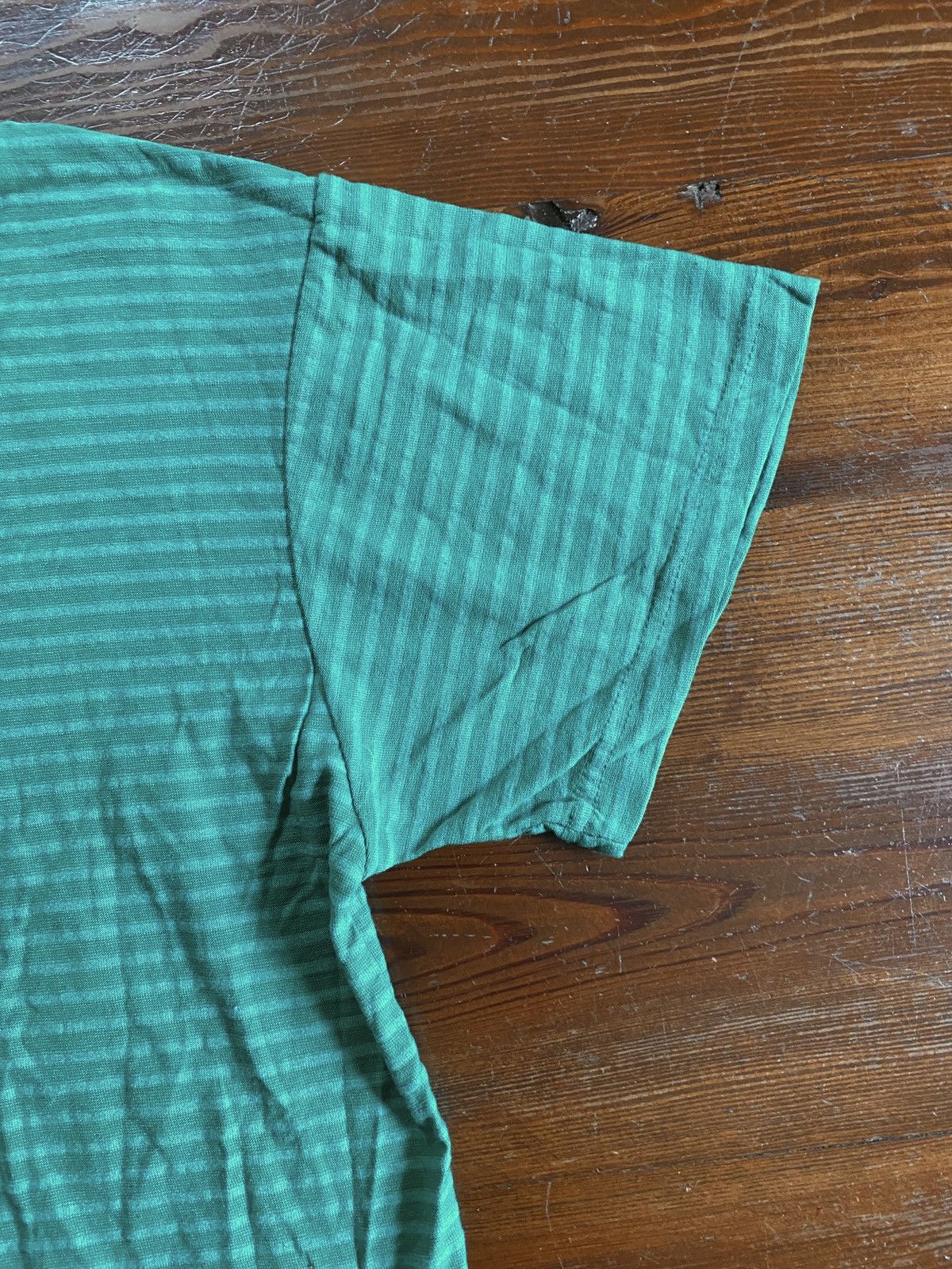Basic Editions × Vintage Vintage NWT 90s Basic Editions Henley Style Striped Teal Tee Size US XL / EU 56 / 4 - 2 Thumbnail