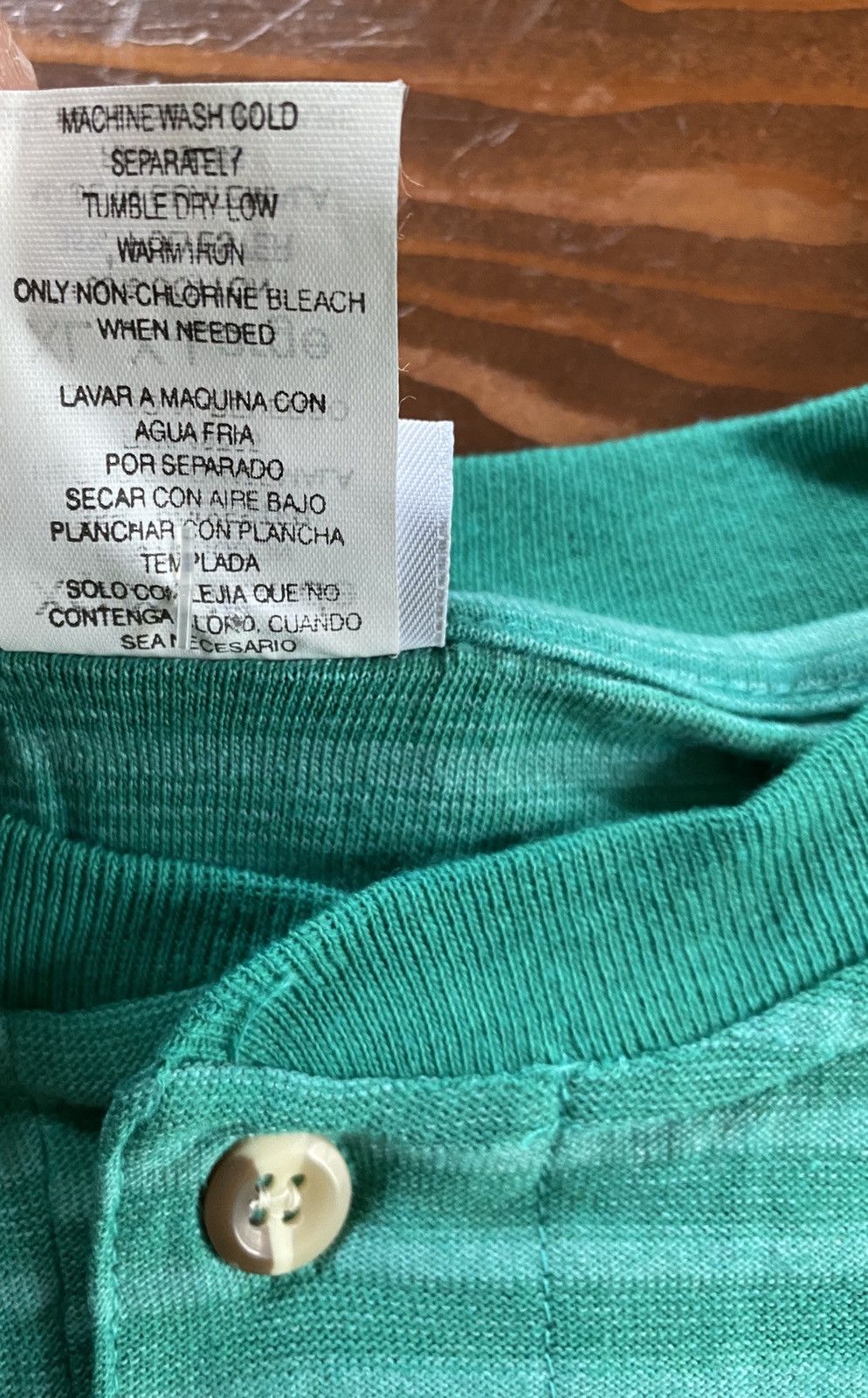 Basic Editions × Vintage Vintage NWT 90s Basic Editions Henley Style Striped Teal Tee Size US XL / EU 56 / 4 - 6 Thumbnail