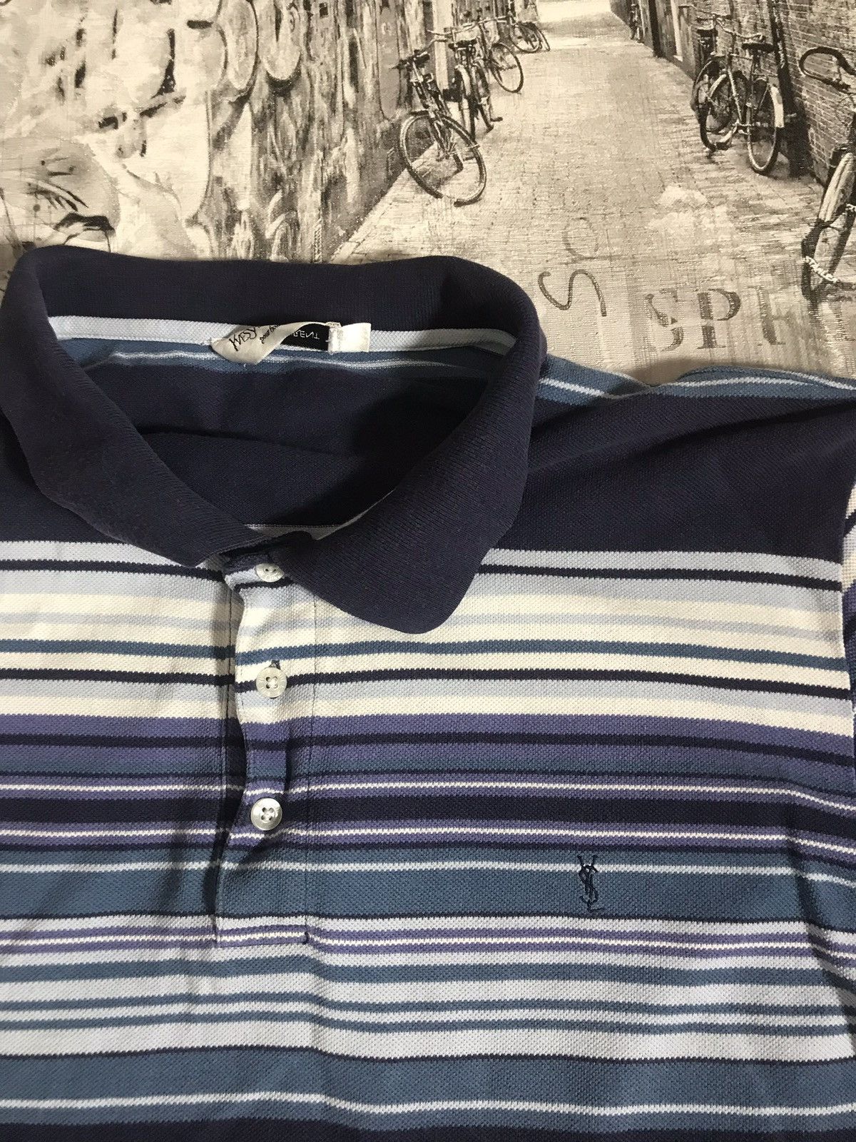Yves Saint Laurent Vintage Yves Saint Laurent striped polo Size US XL / EU 56 / 4 - 3 Thumbnail