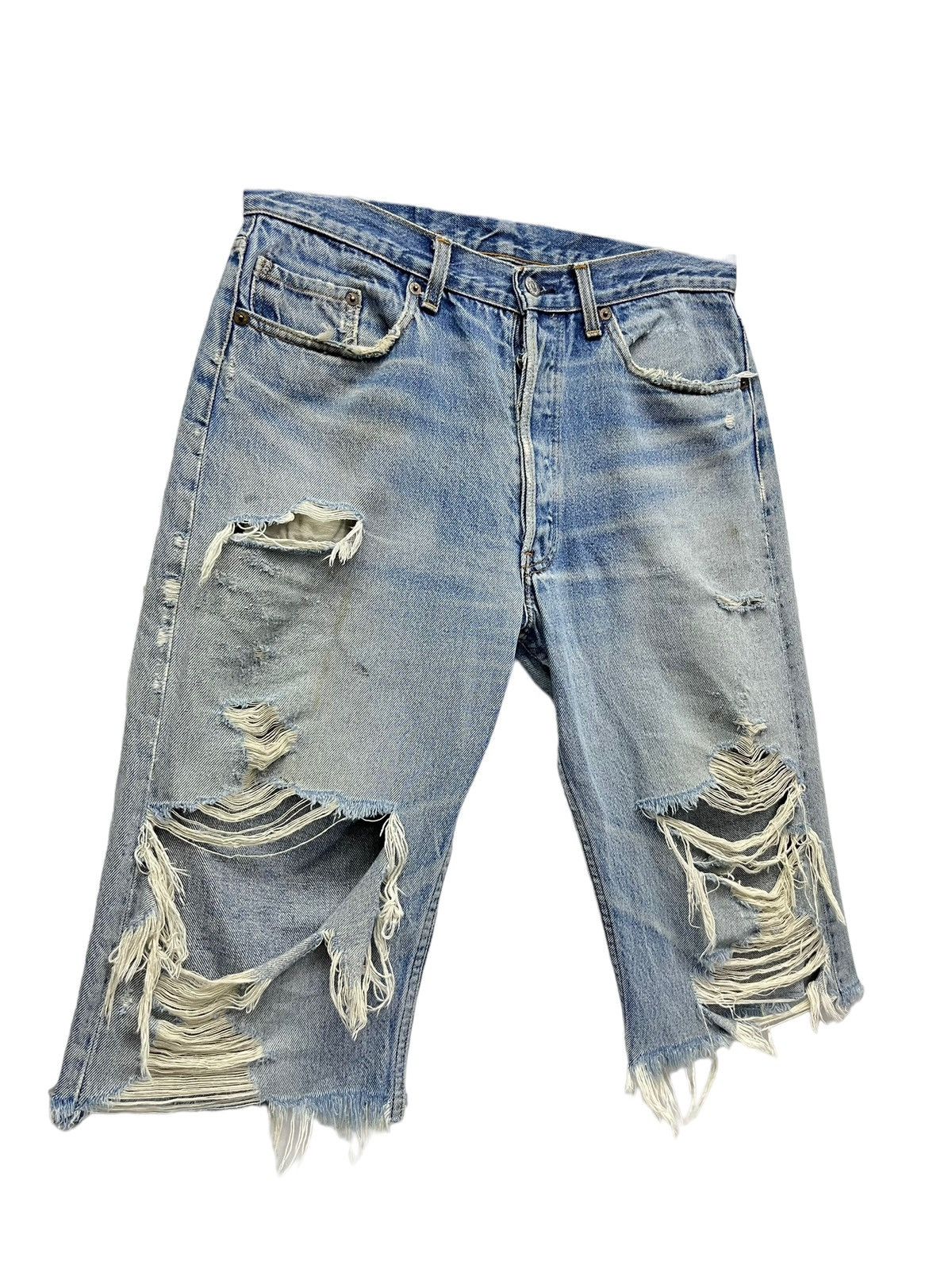 Levi's Made & Crafted Vtg Levi’s Thrashed Released Hem Custom Three Quarter Shorts Size US 30 / EU 46 - 7 Thumbnail