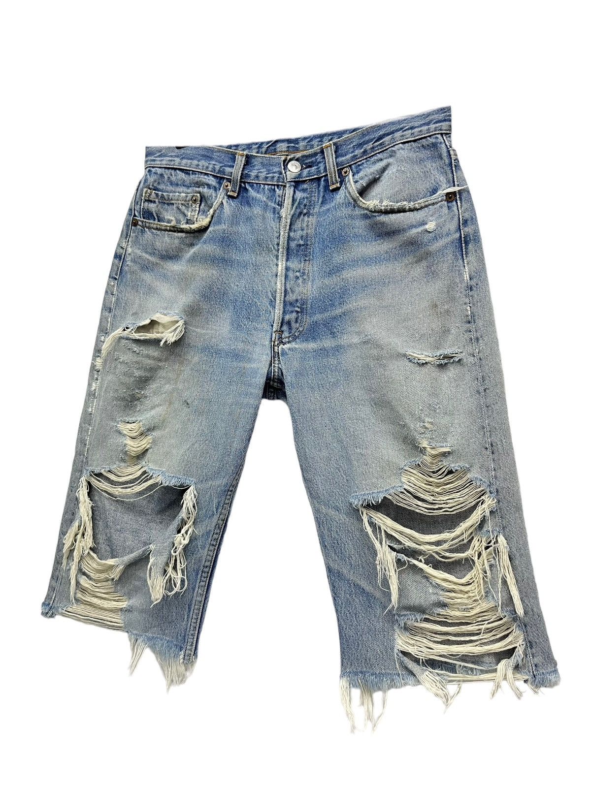 Levi's Made & Crafted Vtg Levi’s Thrashed Released Hem Custom Three Quarter Shorts Size US 30 / EU 46 - 6 Thumbnail