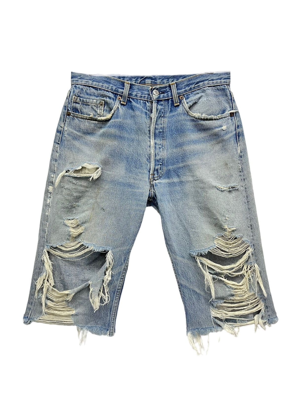 Levi's Made & Crafted Vtg Levi’s Thrashed Released Hem Custom Three Quarter Shorts Size US 30 / EU 46 - 5 Thumbnail