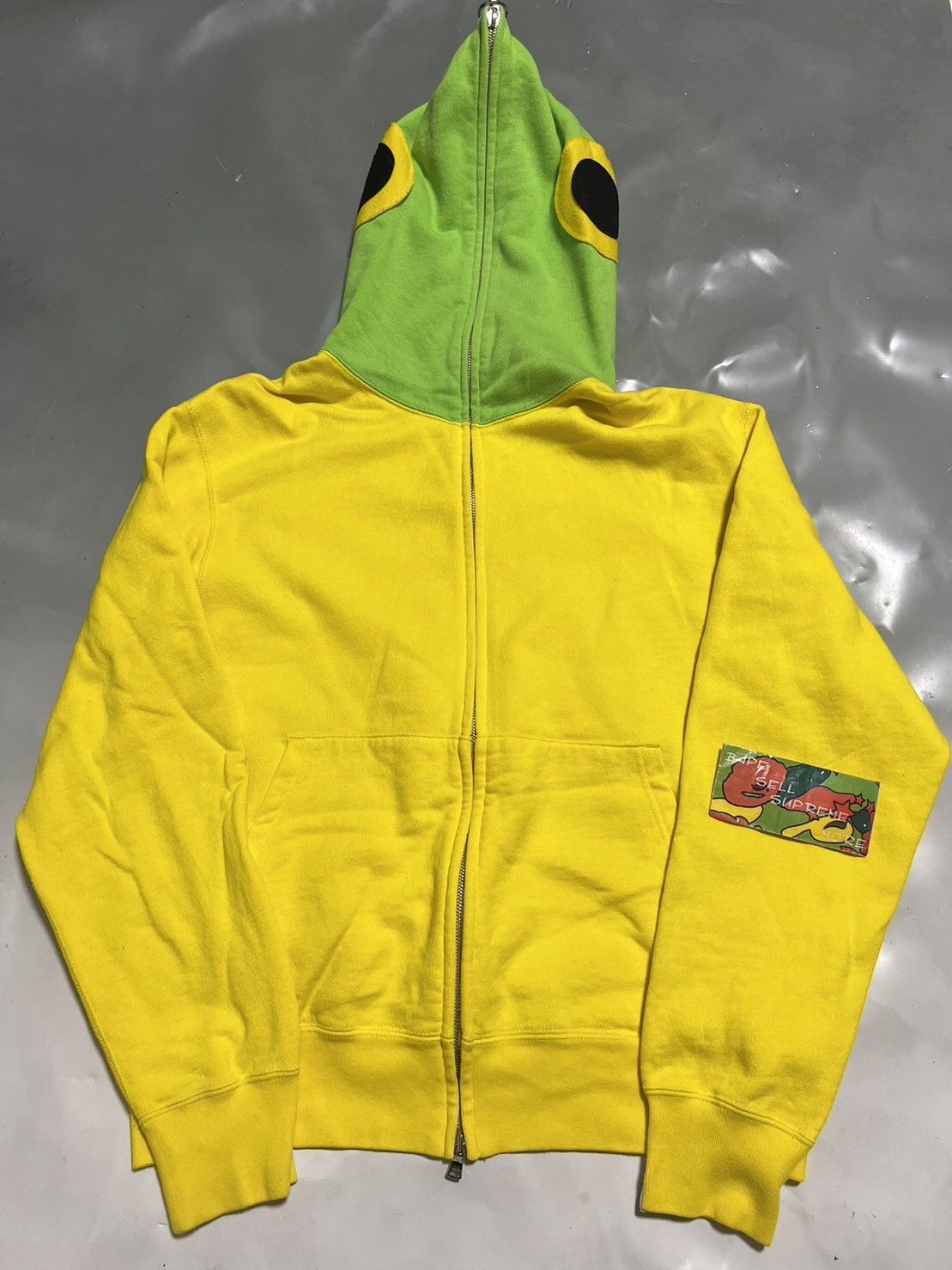 image of Bape Fish Full Zip Hoodie Yellow, Men's (Size Small)