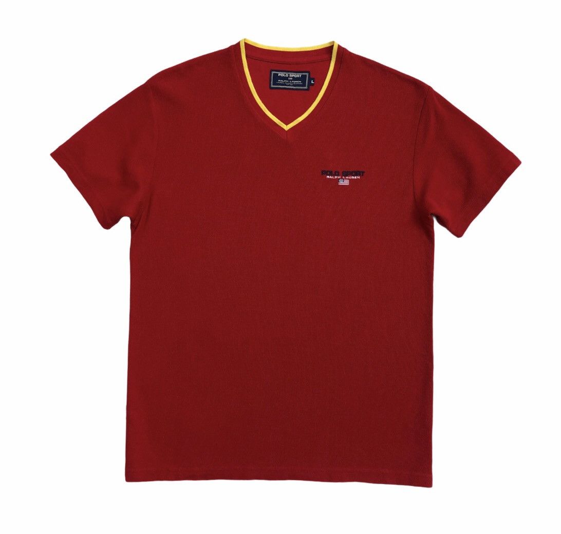 Polo Ralph Lauren Vintage Polo Sport by Ralph Lauren V-Neck T-shirt Size US L / EU 52-54 / 3 - 3 Thumbnail