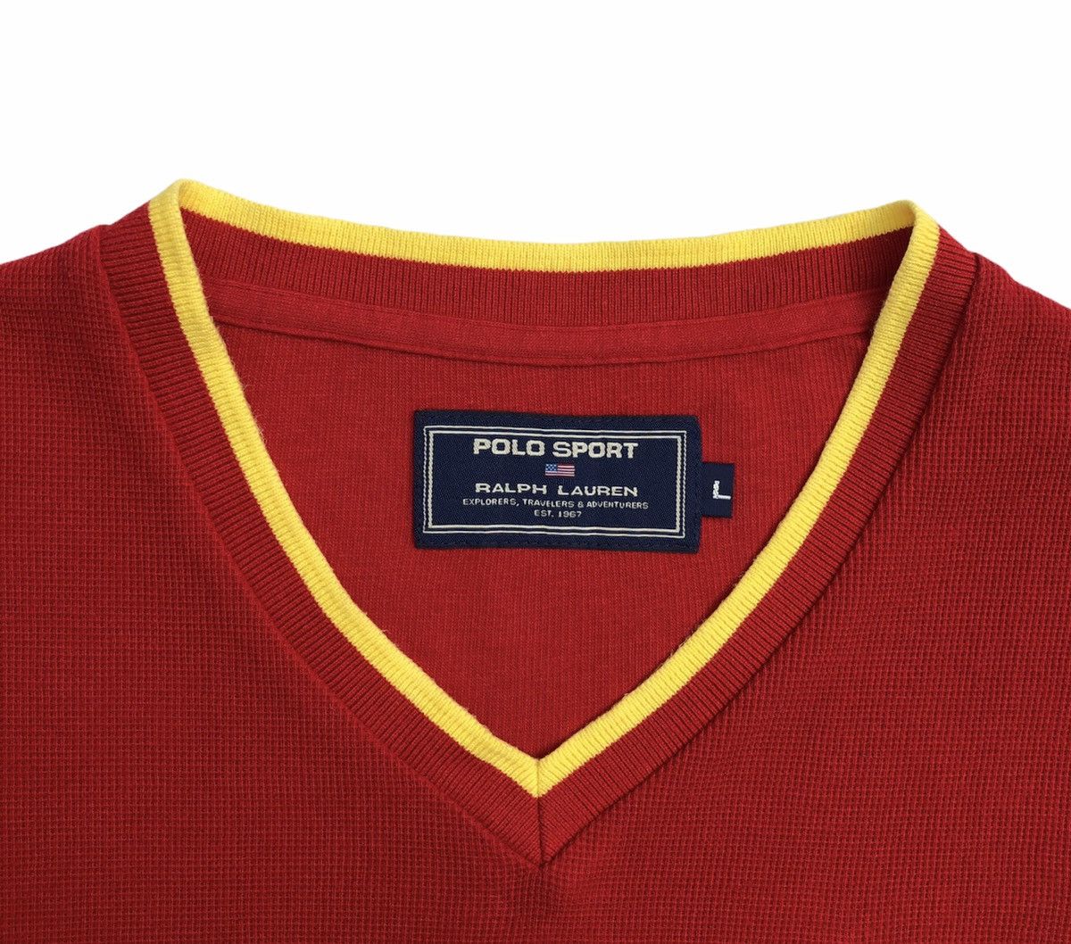 Polo Ralph Lauren Vintage Polo Sport by Ralph Lauren V-Neck T-shirt Size US L / EU 52-54 / 3 - 6 Thumbnail