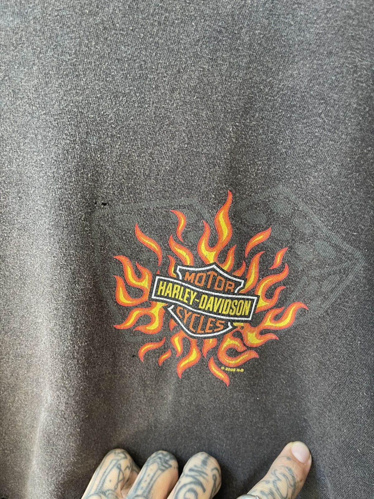 Vintage 4GSELLER HARLEY DICE FLAMES SHIRT