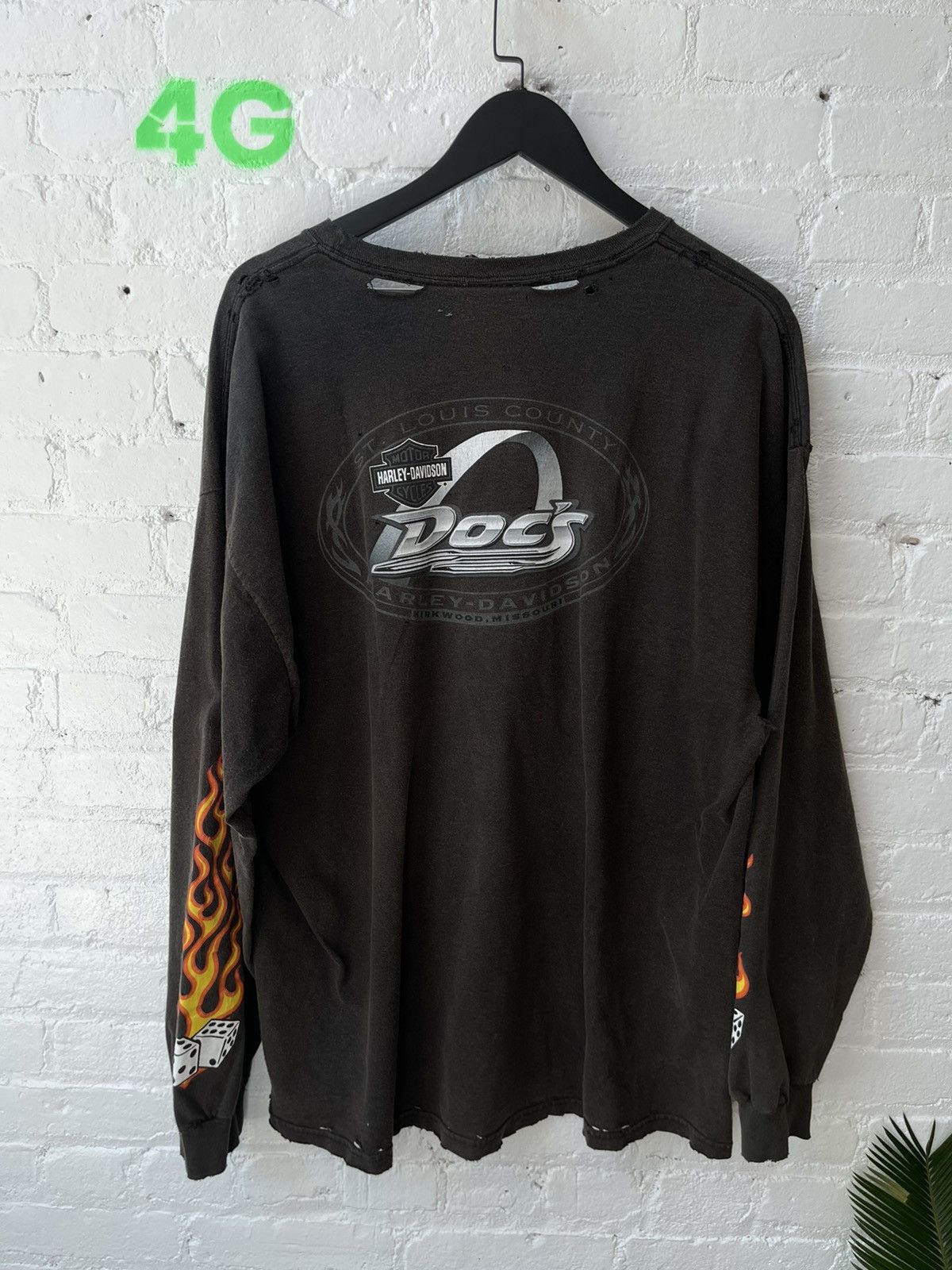 Harley Davidson × Vintage Vintage 4GSELLER HARLEY DICE FLAMES SHIRT Size US XL / EU 56 / 4 - 9 Thumbnail