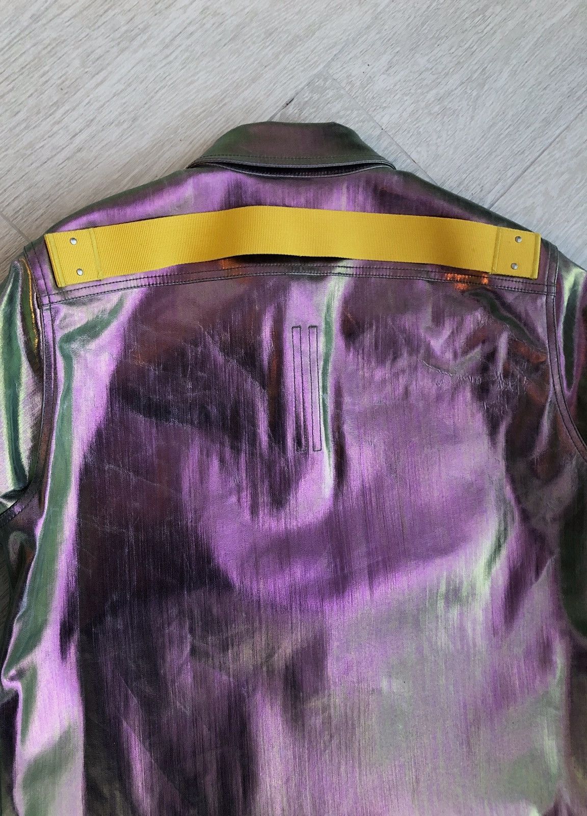 Rick Owens × Rick Owens Drkshdw NEW 🔥 IRIDESCENT METAL COATED DENIM JACKET TECUATL CARTI 48 Size US M / EU 48-50 / 2 - 6 Thumbnail