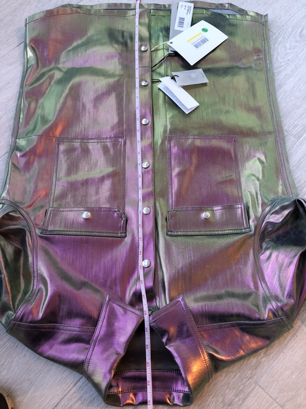Rick Owens × Rick Owens Drkshdw NEW 🔥 IRIDESCENT METAL COATED DENIM JACKET TECUATL CARTI 48 Size US M / EU 48-50 / 2 - 16 Thumbnail