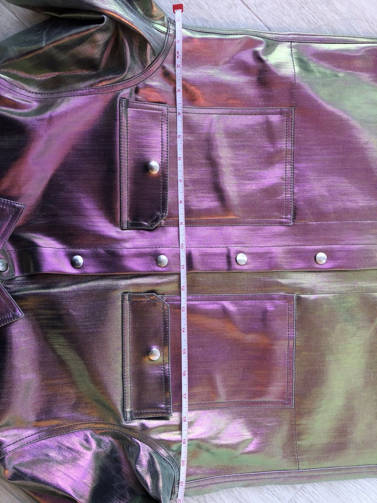 Rick Owens × Rick Owens Drkshdw NEW 🔥 IRIDESCENT METAL COATED DENIM JACKET TECUATL CARTI 48 Size US M / EU 48-50 / 2 - 15 Thumbnail