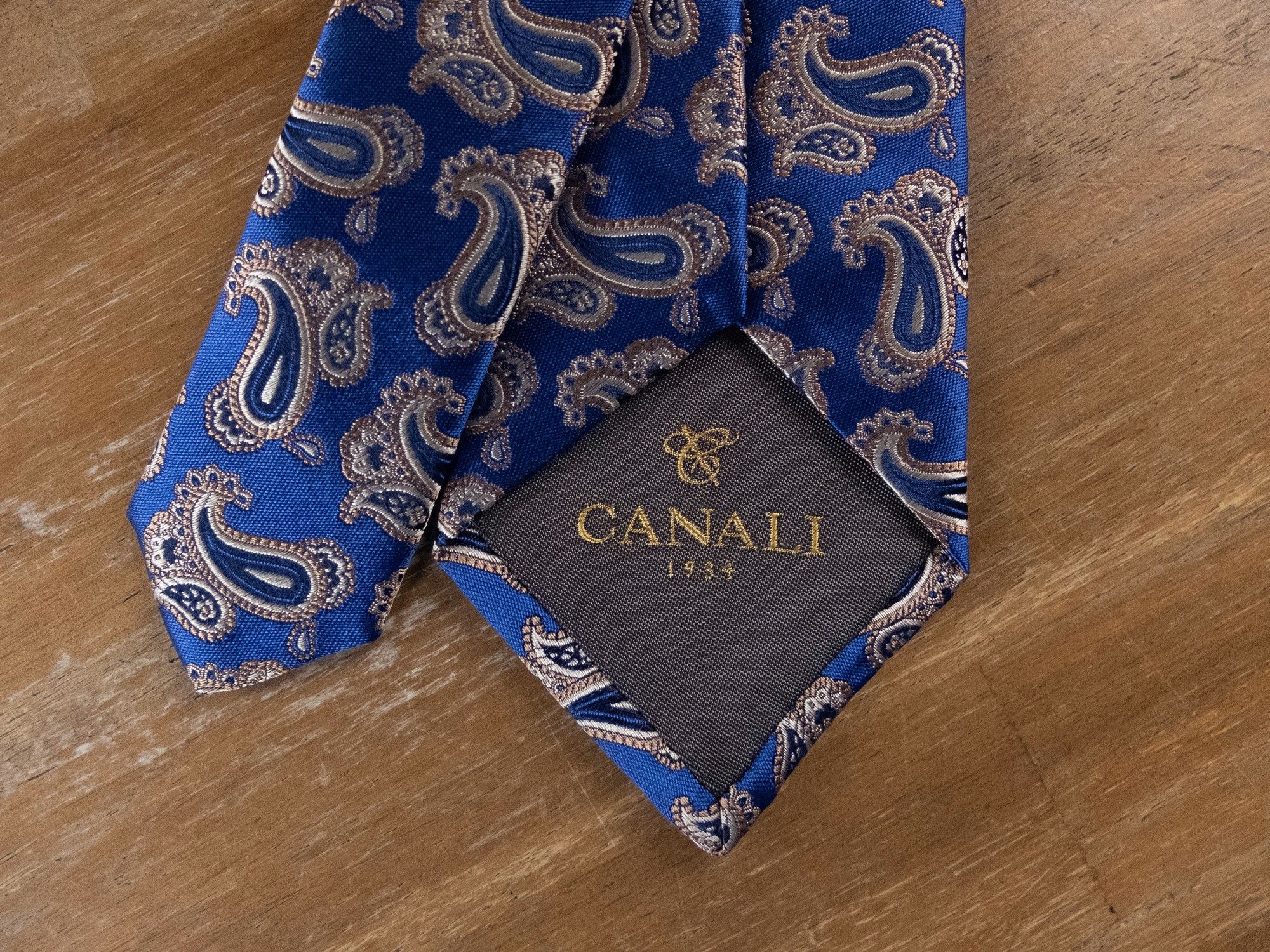 Canali CANALI blue paisley motif woven silk tie authentic NWT Size ONE SIZE - 5 Thumbnail