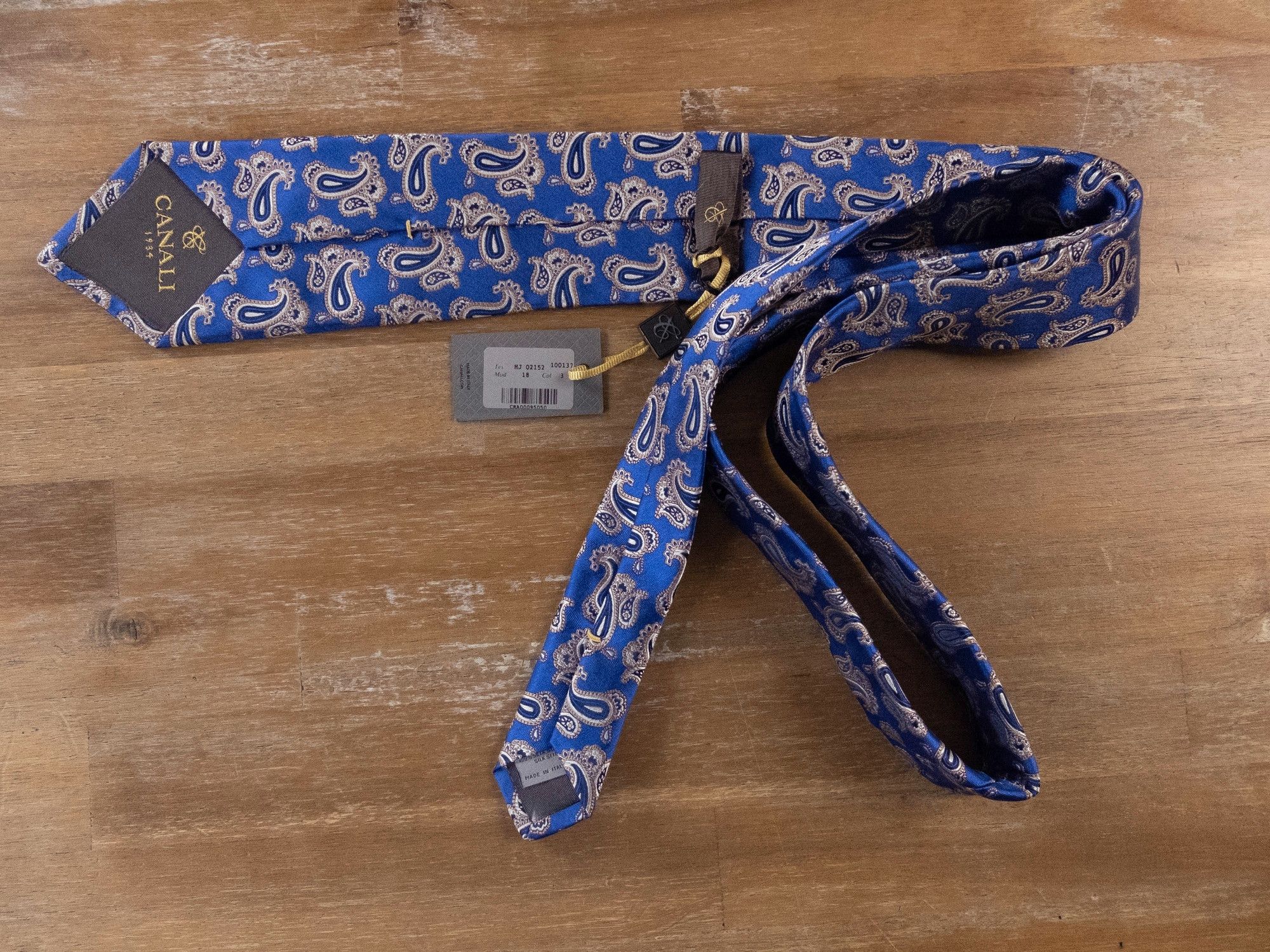 Canali CANALI blue paisley motif woven silk tie authentic NWT Size ONE SIZE - 2 Thumbnail