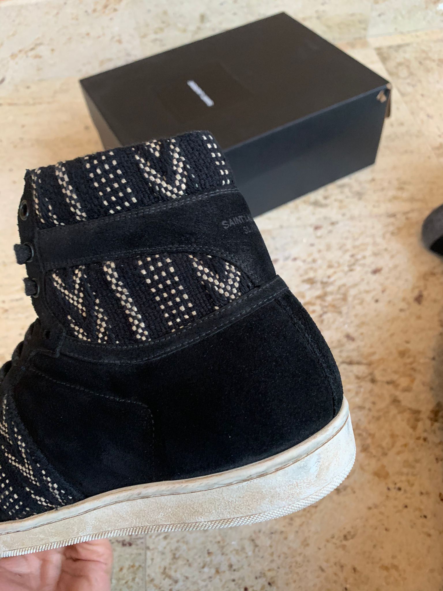 Saint Laurent Paris SL10H High Top Ikat Trainers in Black Size US 9 / EU 42 - 7 Thumbnail