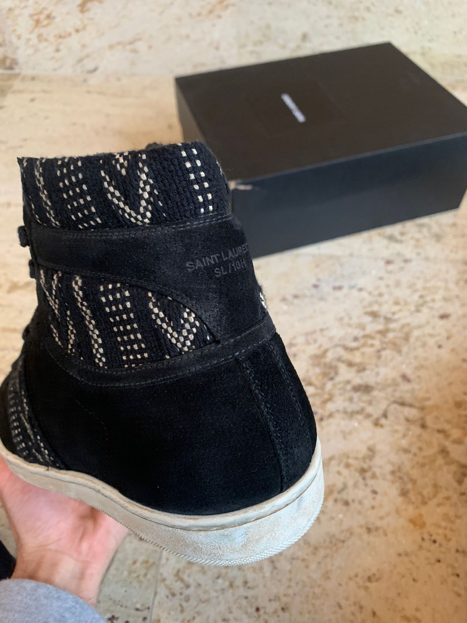 Saint Laurent Paris SL10H High Top Ikat Trainers in Black Size US 9 / EU 42 - 10 Thumbnail