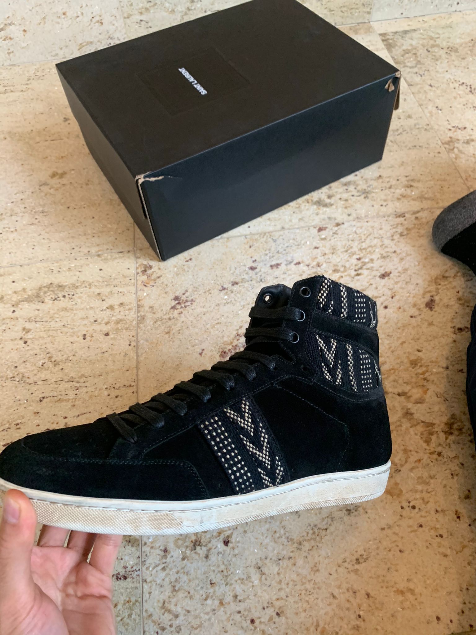 Saint Laurent Paris SL10H High Top Ikat Trainers in Black Size US 9 / EU 42 - 8 Thumbnail