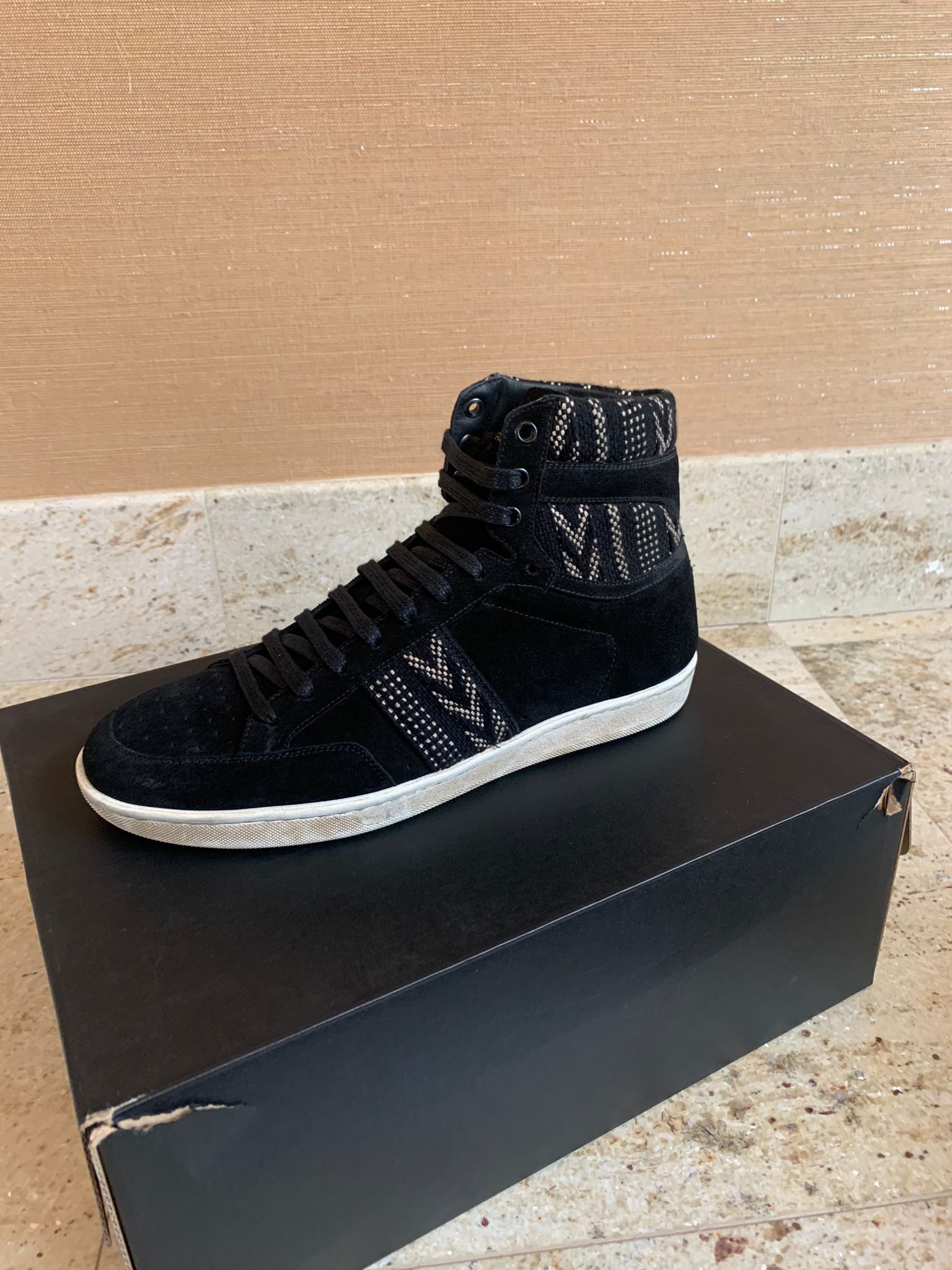 Saint Laurent Paris SL10H High Top Ikat Trainers in Black Size US 9 / EU 42 - 1 Thumbnail