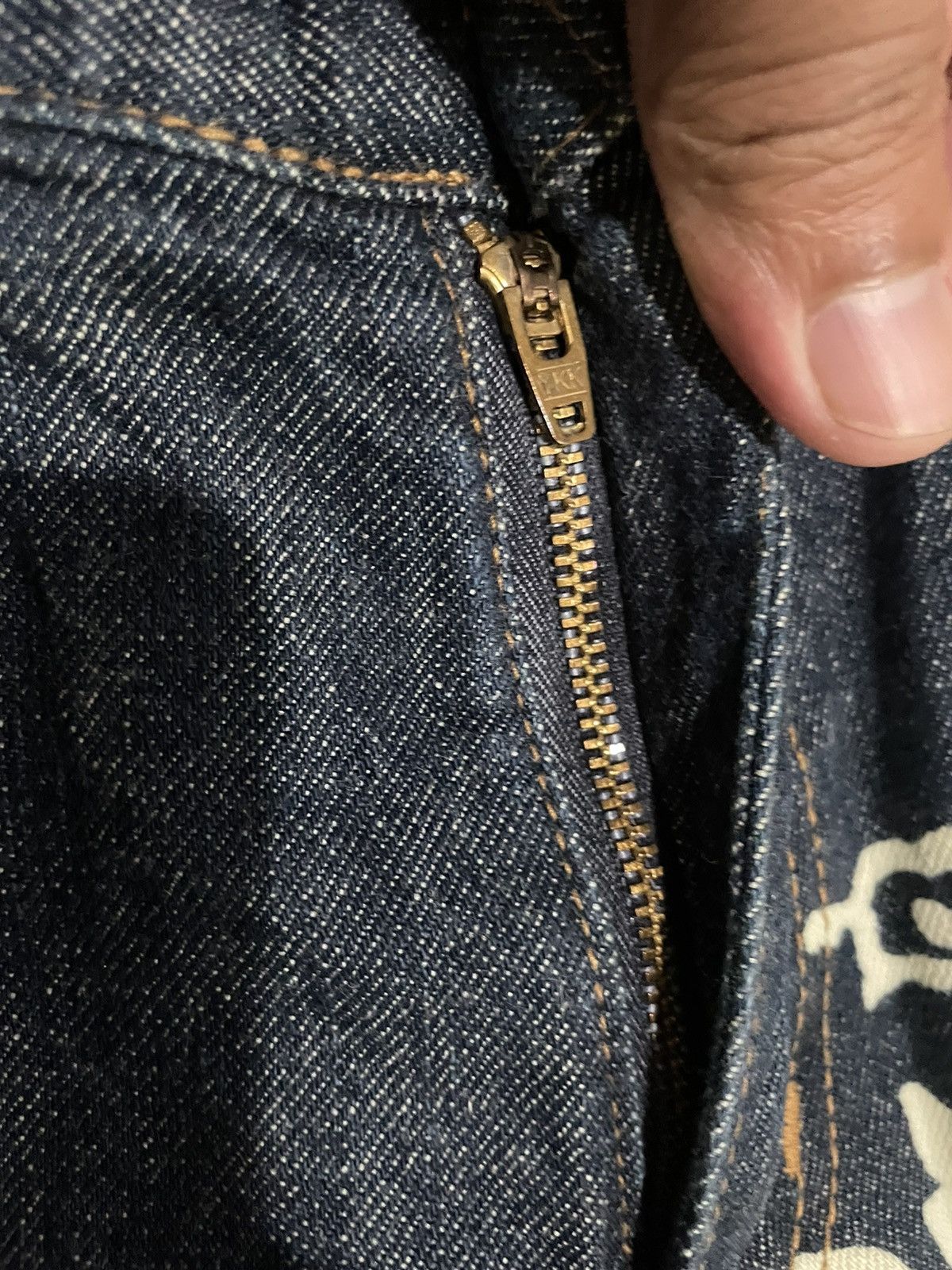Japanese Brand Rare💥Chikiriya Japan AOP Distressed Statement Jeans Size US 34 / EU 50 - 14 Thumbnail