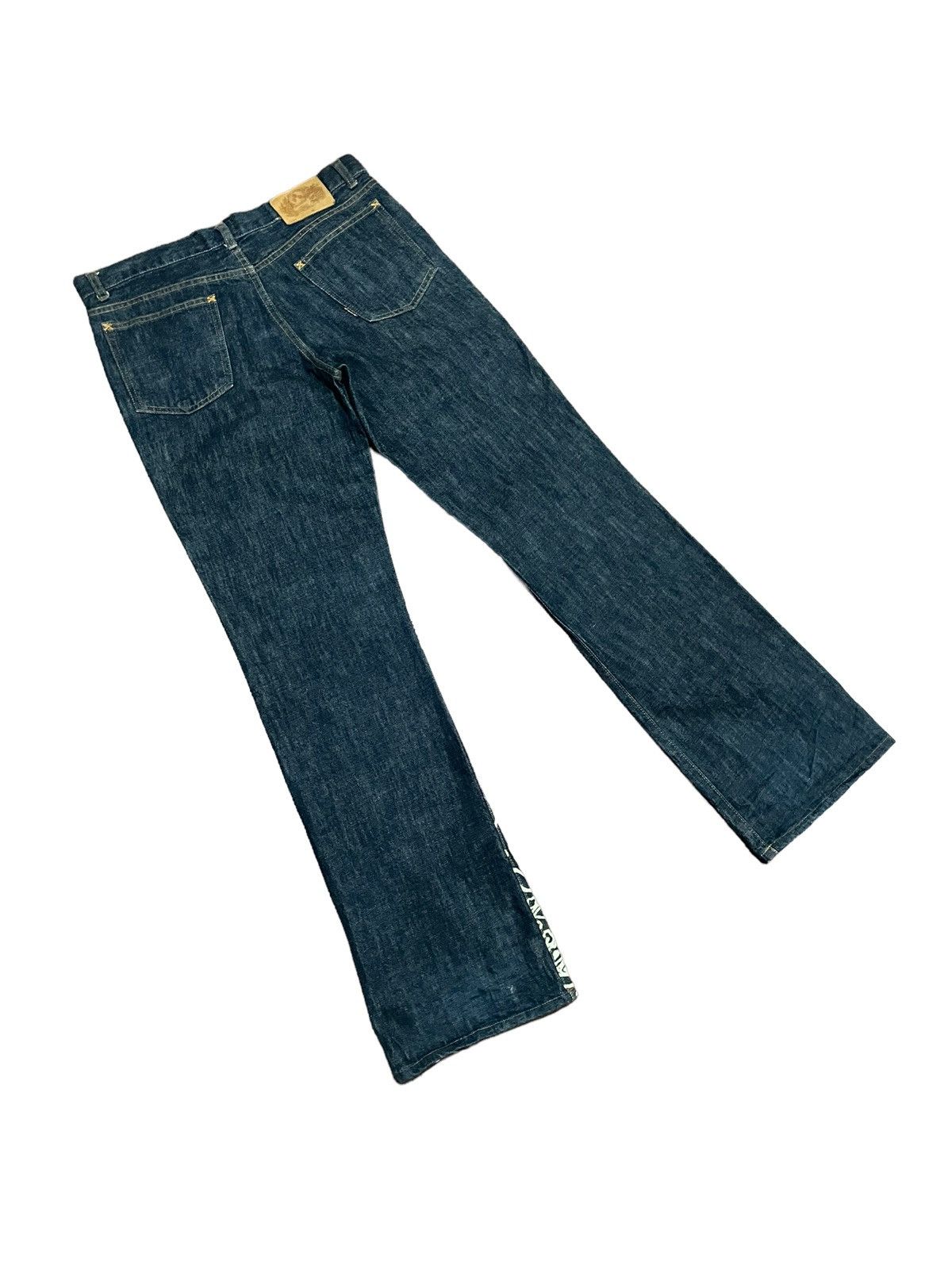 Japanese Brand Rare💥Chikiriya Japan AOP Distressed Statement Jeans Size US 34 / EU 50 - 10 Thumbnail