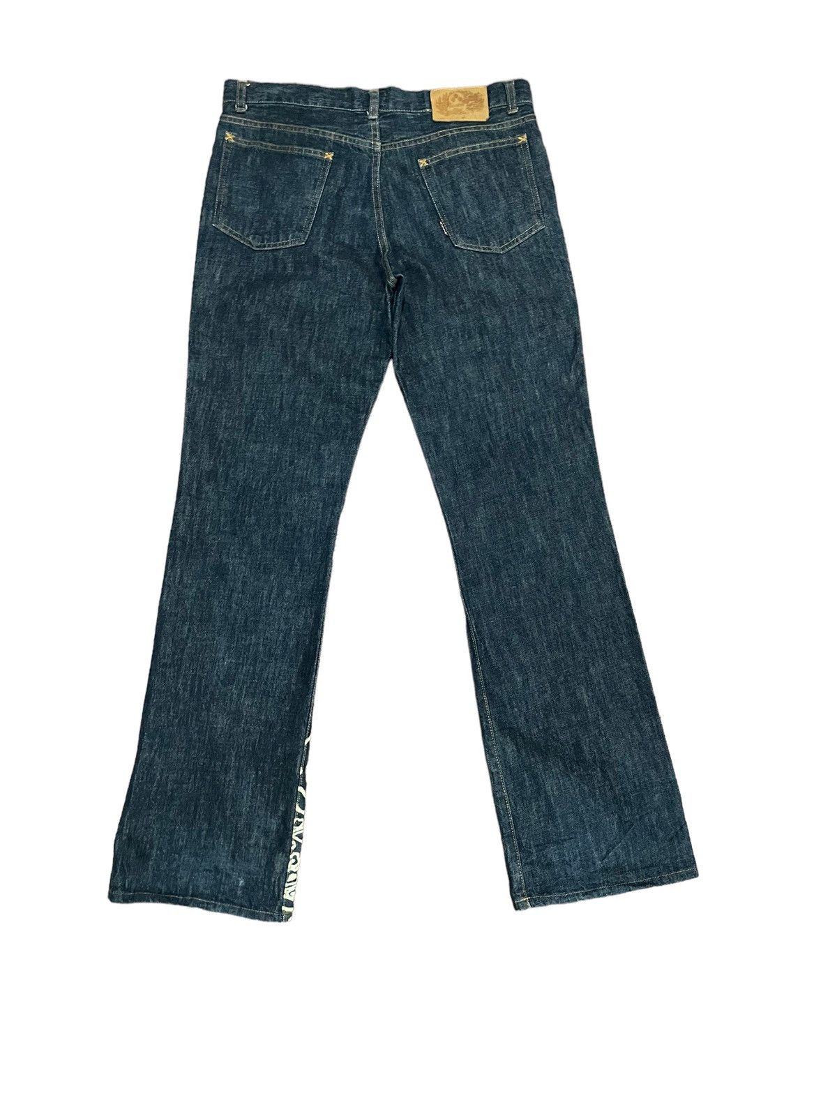 Japanese Brand Rare💥Chikiriya Japan AOP Distressed Statement Jeans Size US 34 / EU 50 - 9 Thumbnail