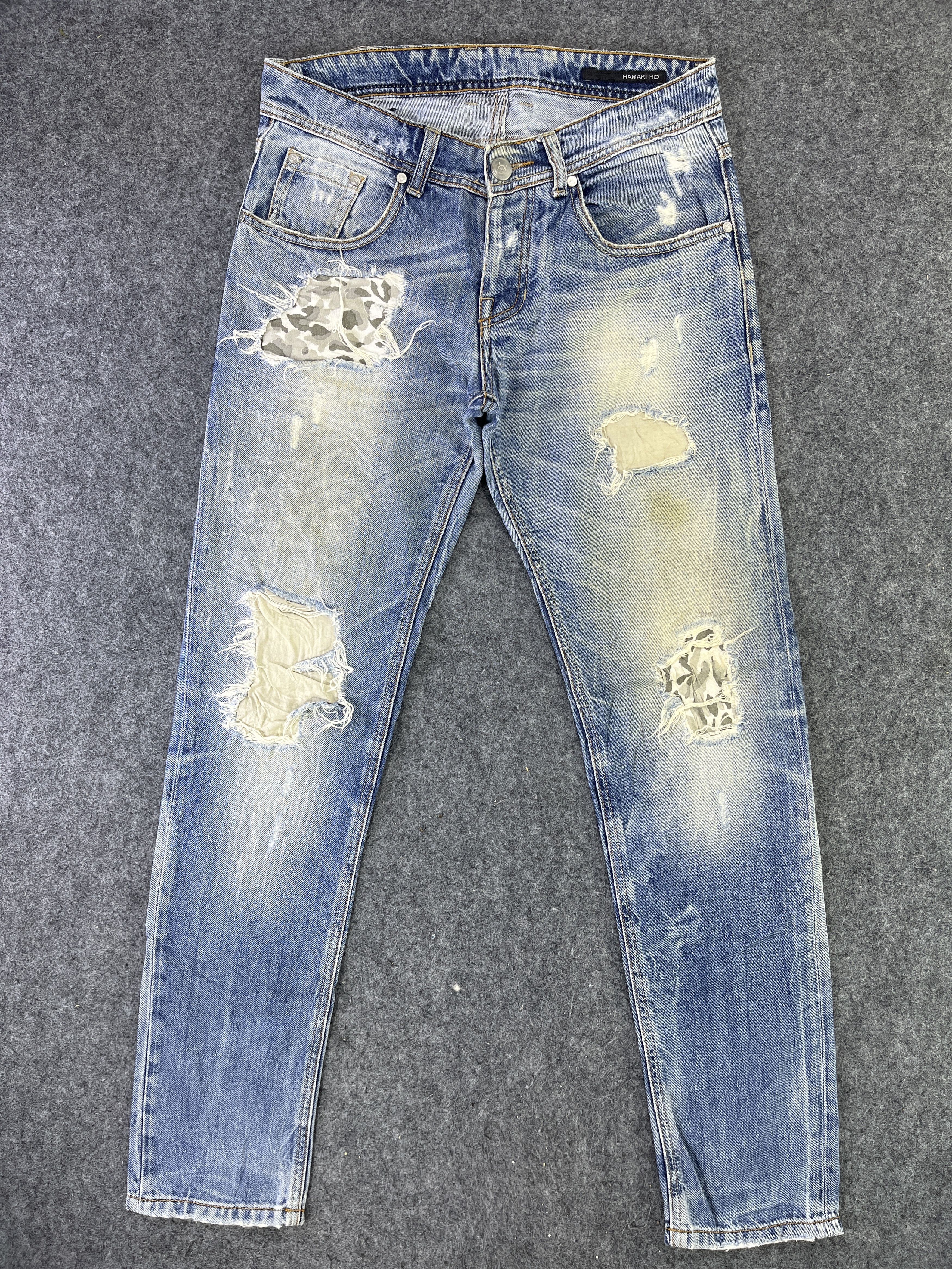 HAMAKI-HO Japanese Brand Hamaki-Ho Distressed Jeans - J802 Size 32" / US 10 / IT 46 - 1 Thumbnail