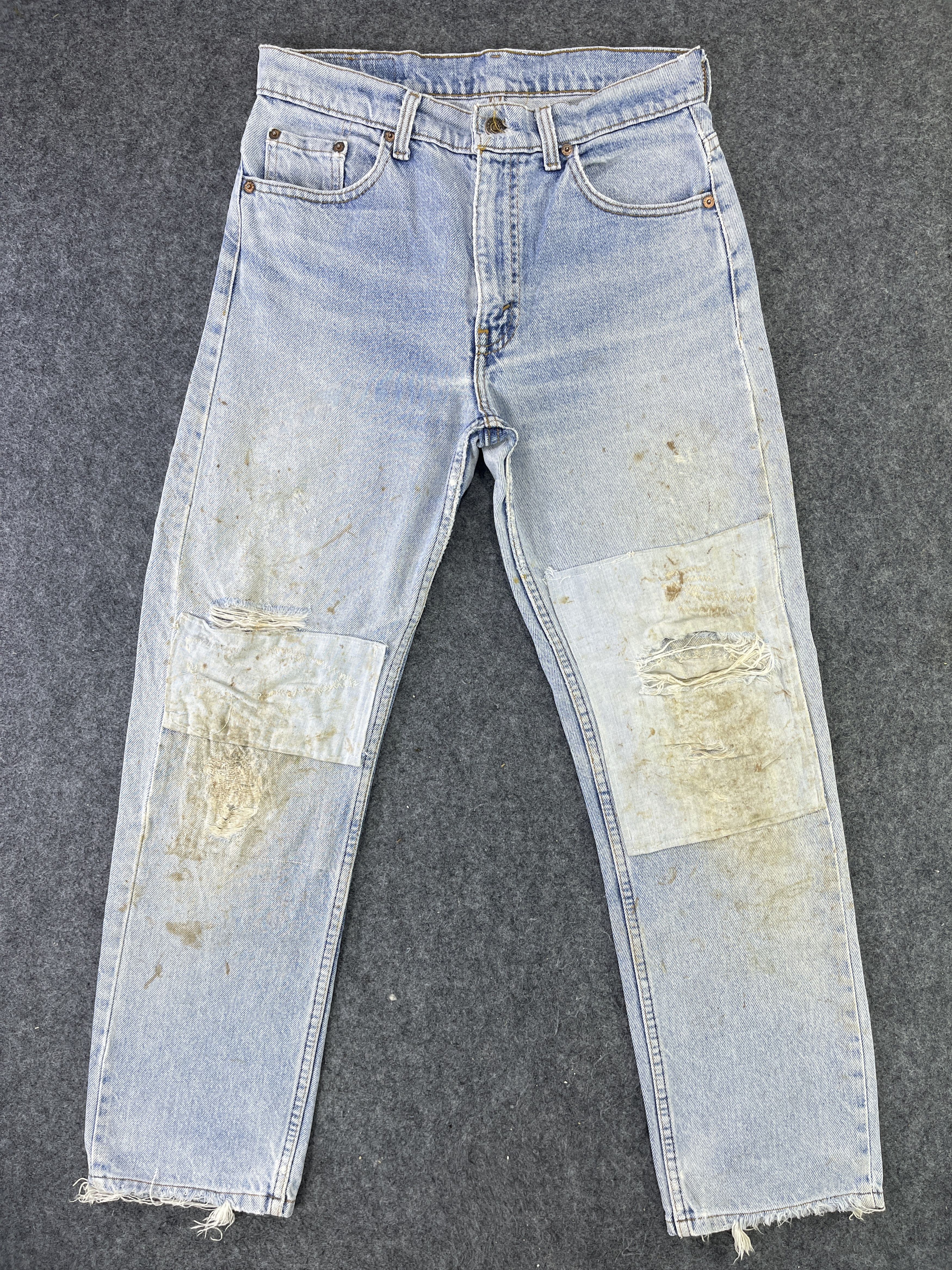 80s-90s Levi’s patchwork denim 501 505 Vintage Levi's 505 Patchwork Multipocket Denim Custom Jeans USA