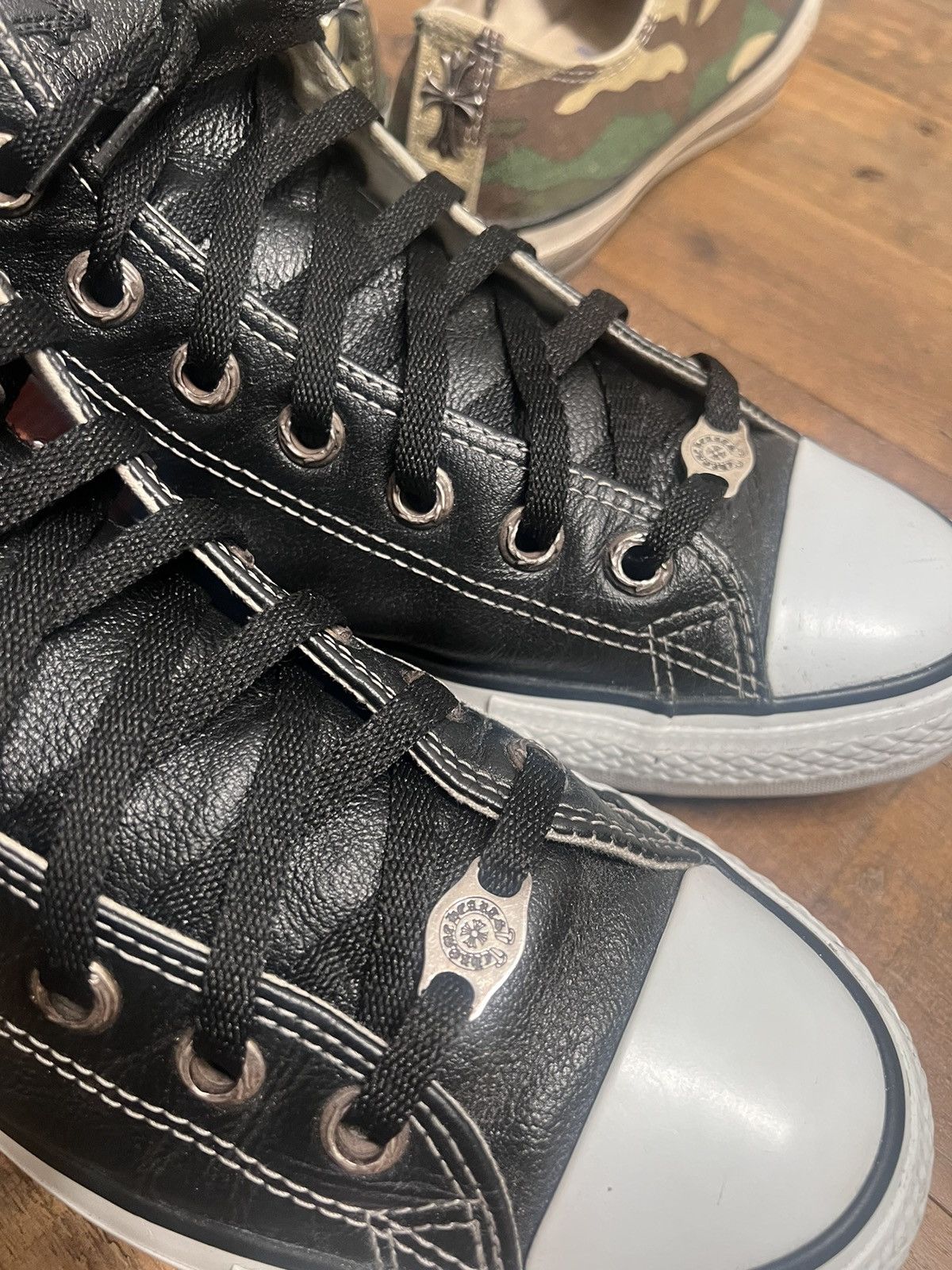 Chrome Hearts × Converse Chrome hearts leather converse with stars Size US 10 / EU 43 - 4 Thumbnail