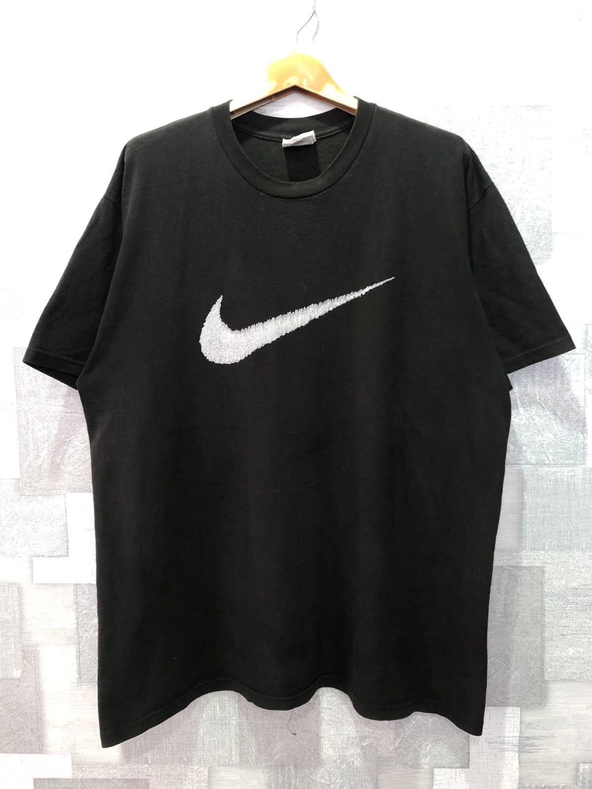 image of Made In USA x Nike Vintage 90's Nike Usa Big Swoosh Logo Spell Out in Black, Men's (Size Large)