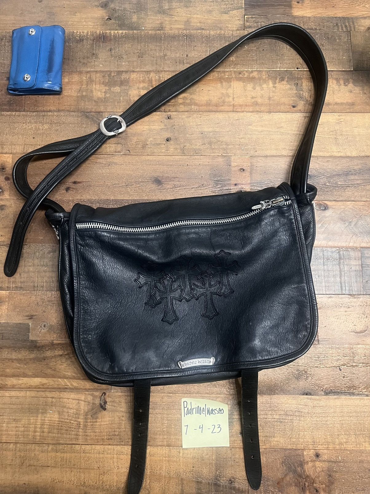 Chrome Hearts Chrome hearts messenger bag with 5 crosses