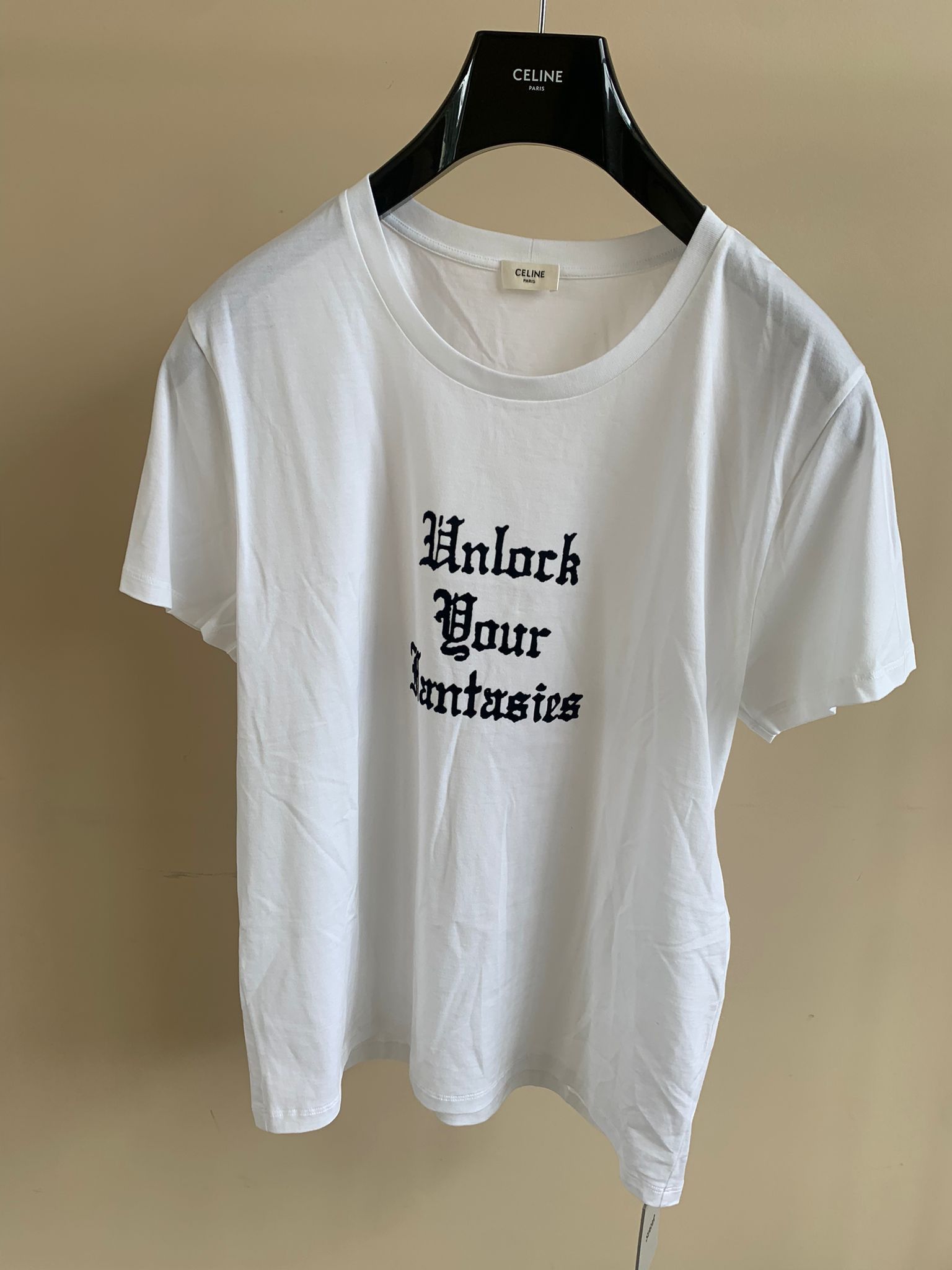 CELINE ホワイト Tシャツ Unlock Your Fantasies Celine Unlock Your Fantasies T-Shirt Hedi Slimane FW19 XL | eBay