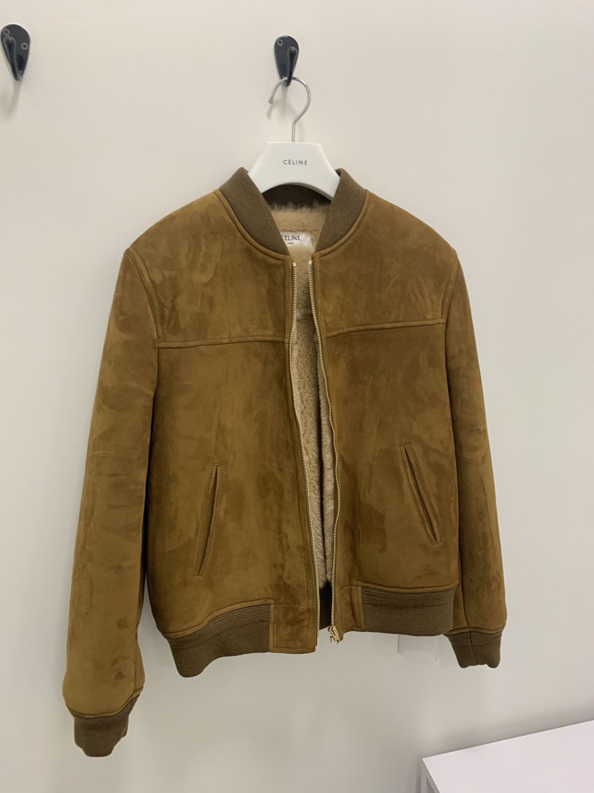 Celine Rectangle Teddy Shearling Jacket in Havana Size US M / EU 48-50 / 2 - 4 Thumbnail