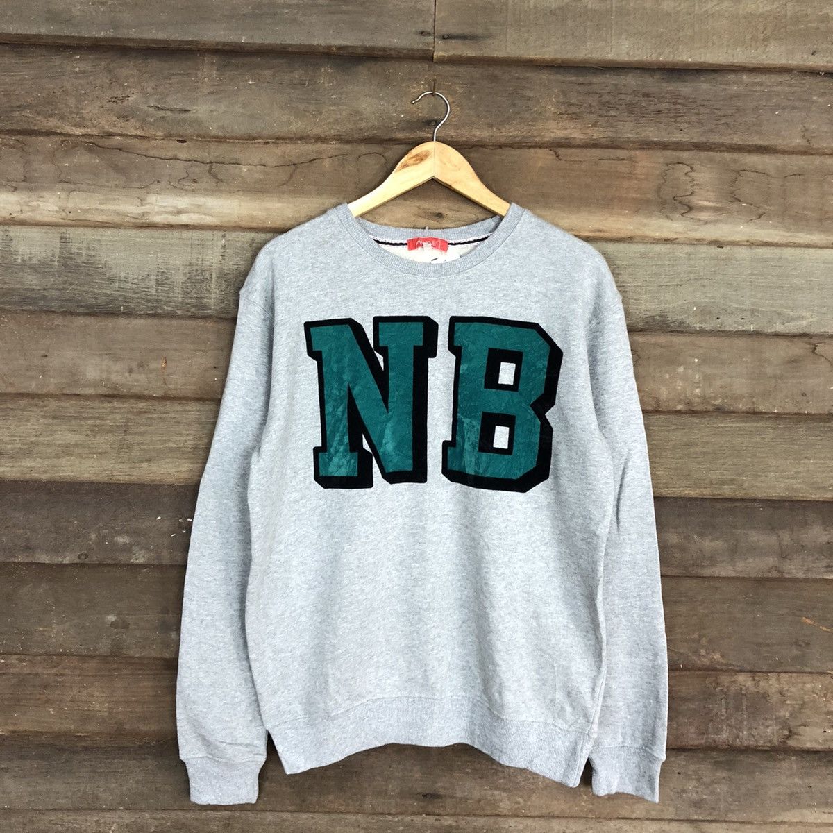 Japanese Brand NB Avail Jeans Grey Sweatshirt #041B Size US M / EU 48-50 / 2 - 3 Thumbnail